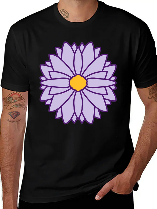 Round Pretty Flower Design Unisex Casual T-Shirt – Clean Design For Daily Comfort