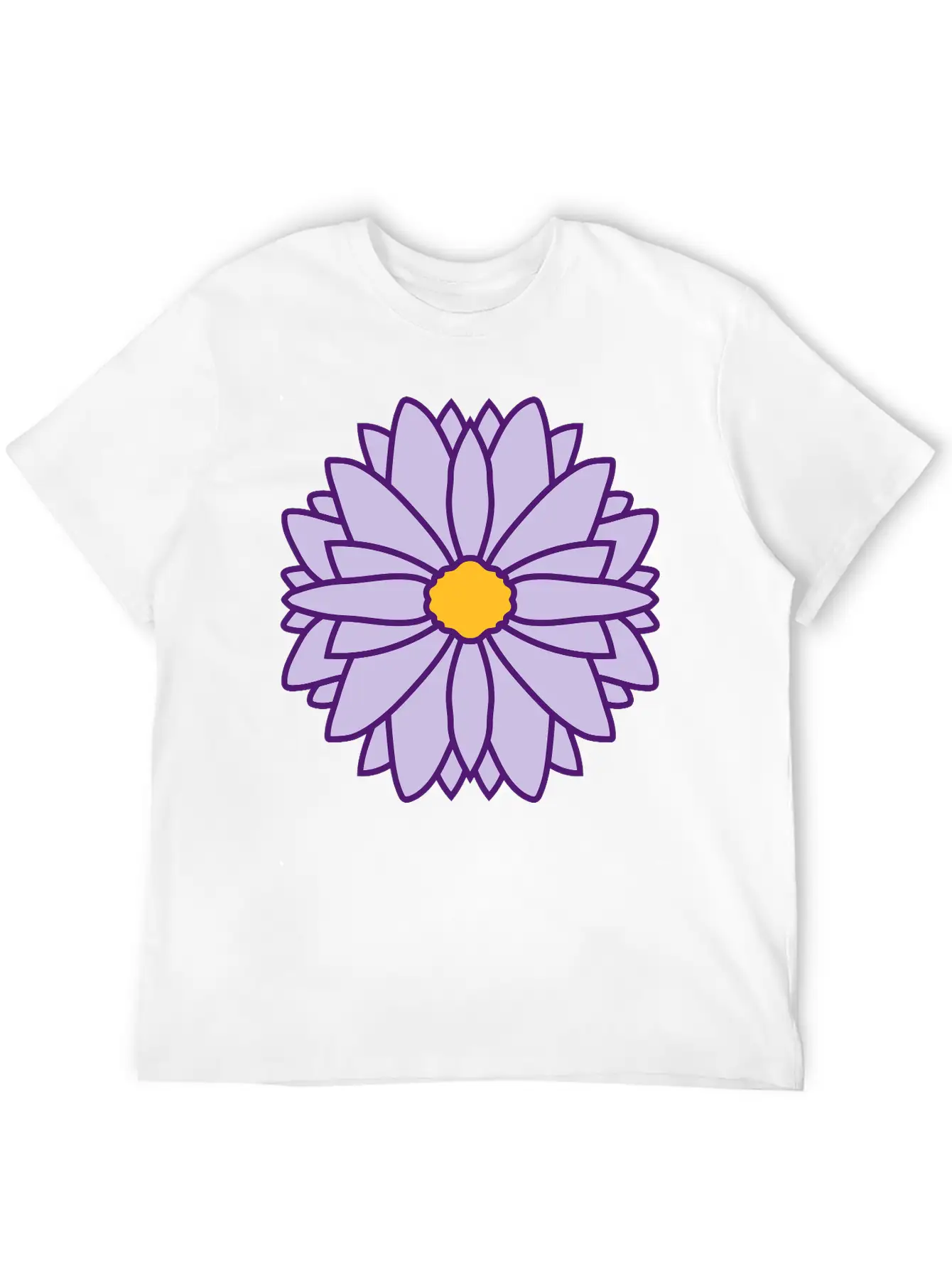 Round Pretty Flower Design Unisex Casual T-Shirt – Clean Design For Daily Comfort