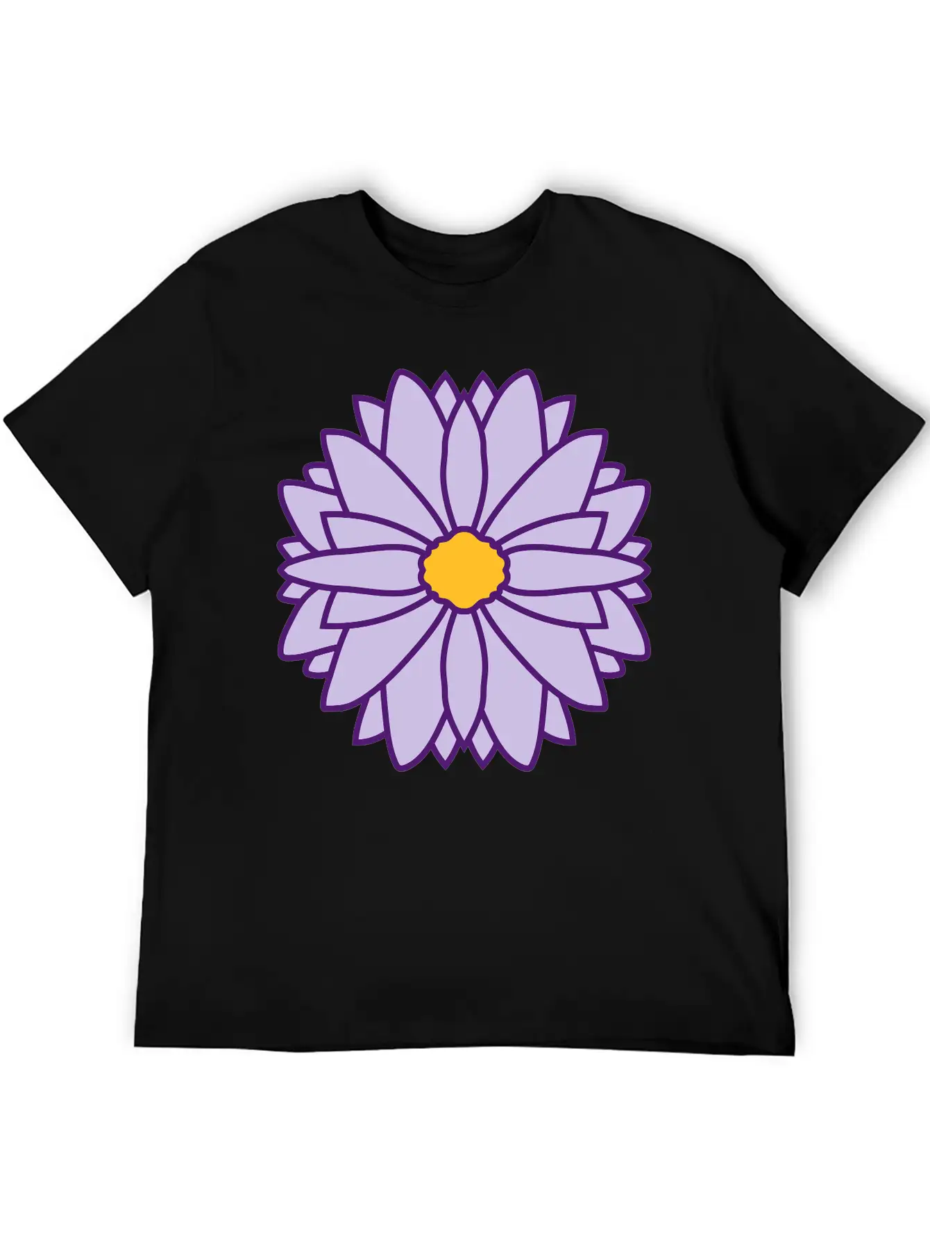 Round Pretty Flower Design Unisex Casual T-Shirt – Clean Design For Daily Comfort
