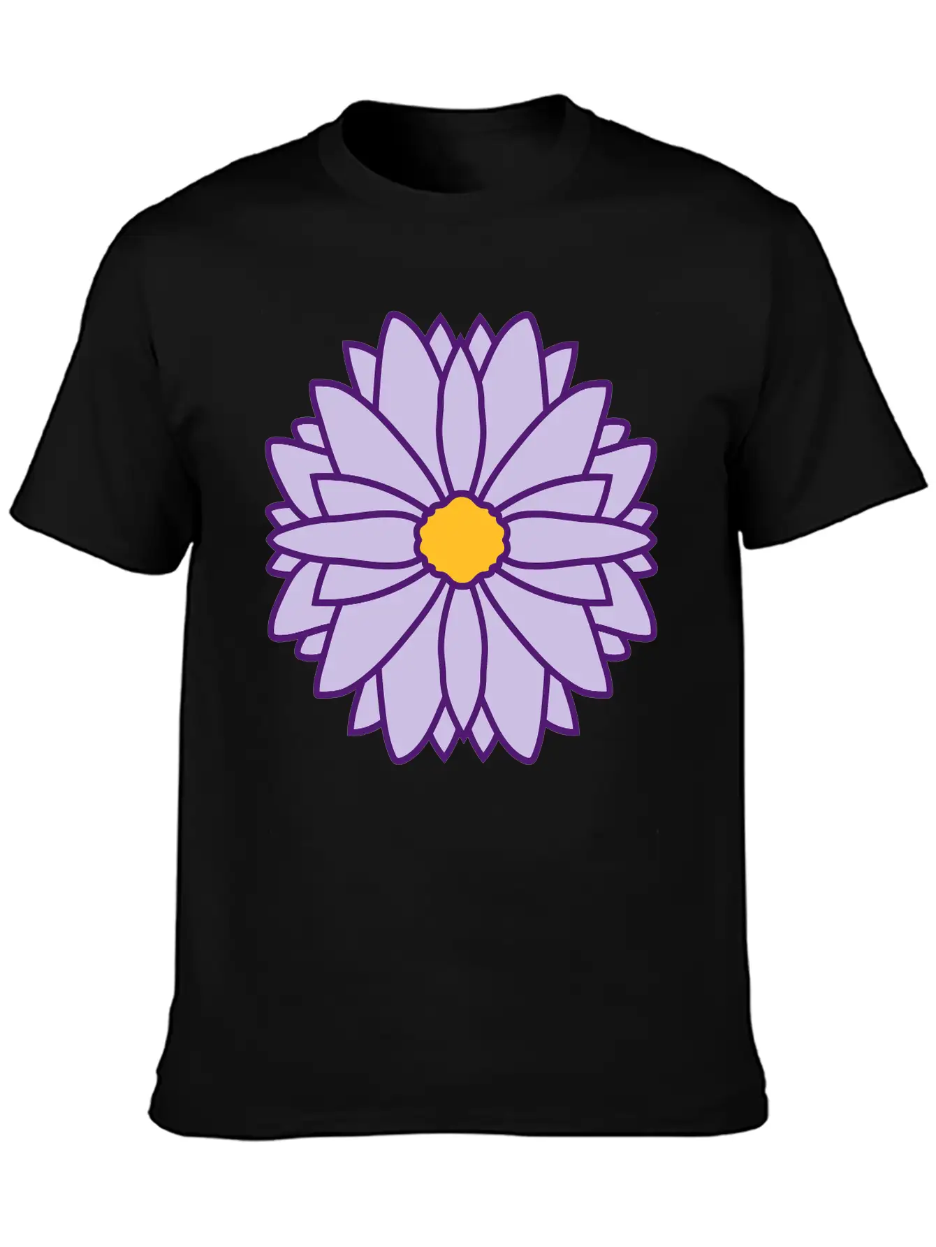 Round Pretty Flower Design Unisex Casual T-Shirt – Clean Design For Daily Comfort