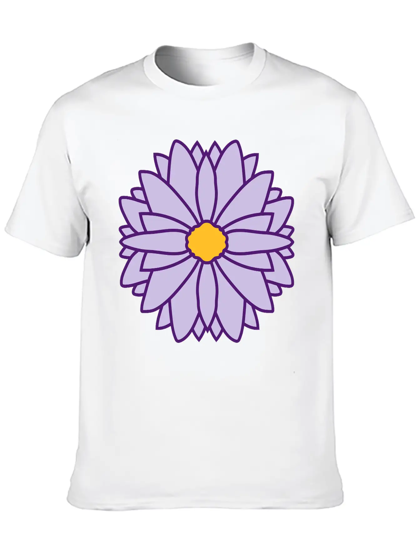 Round Pretty Flower Design Unisex Casual T-Shirt – Clean Design For Daily Comfort