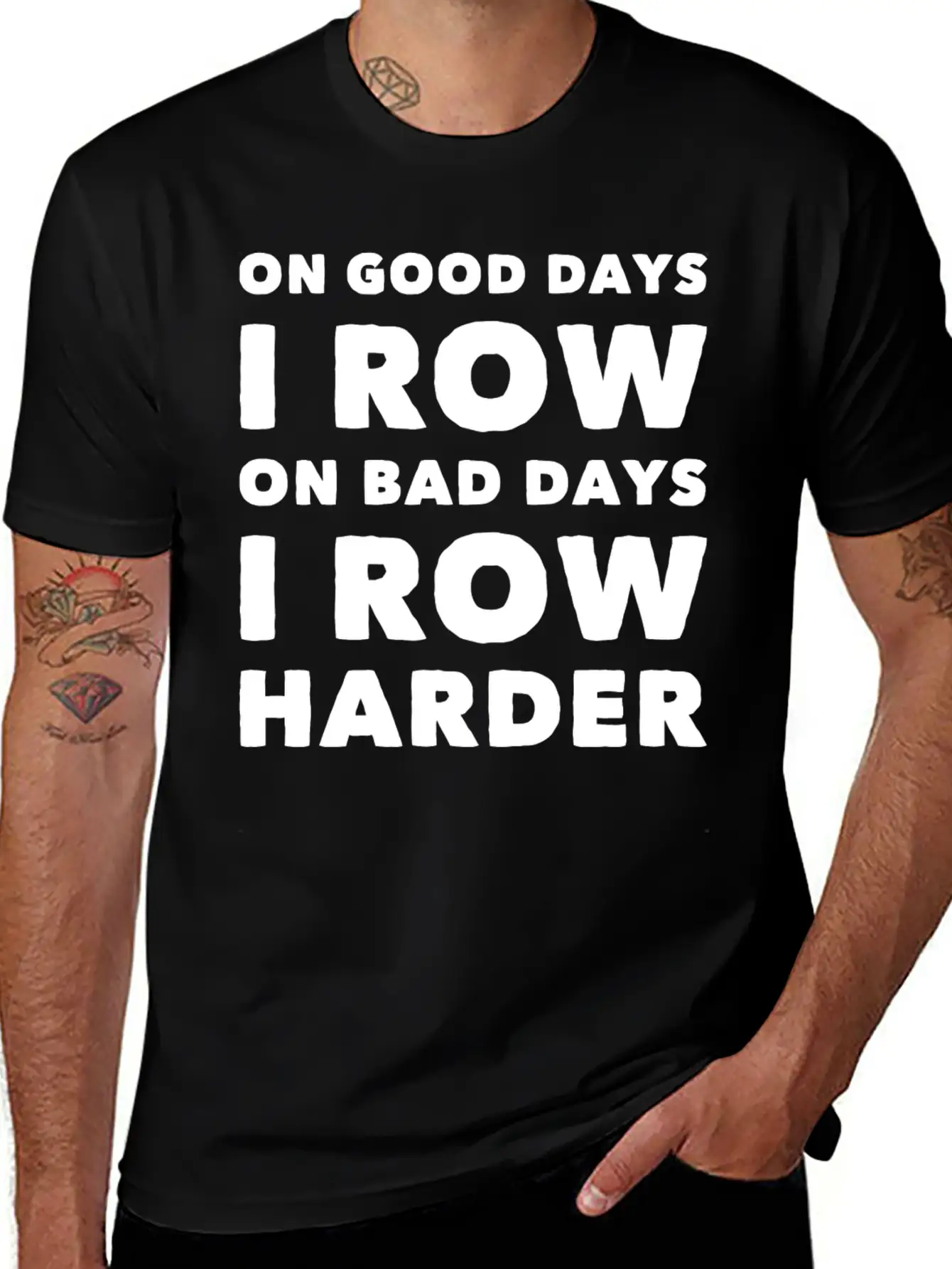 Row - On Good Days I Row On Bad Days I Row Harde Basic Graphic T-Shirt – Daily Comfort In Soft Cotton