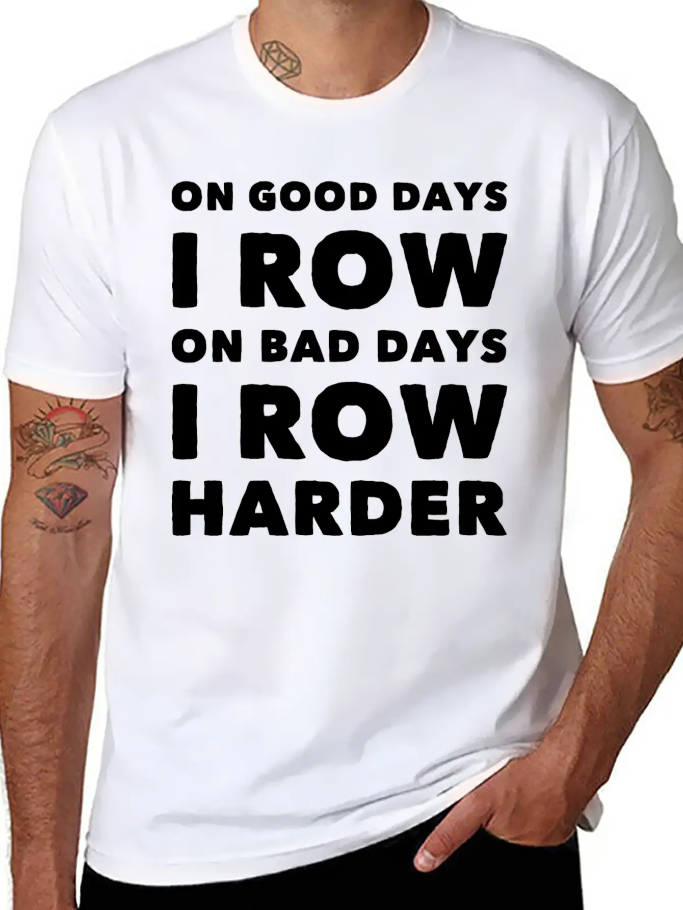 Row - On Good Days I Row On Bad Days I Row Harde Basic Graphic T-Shirt – Daily Comfort In Soft Cotton