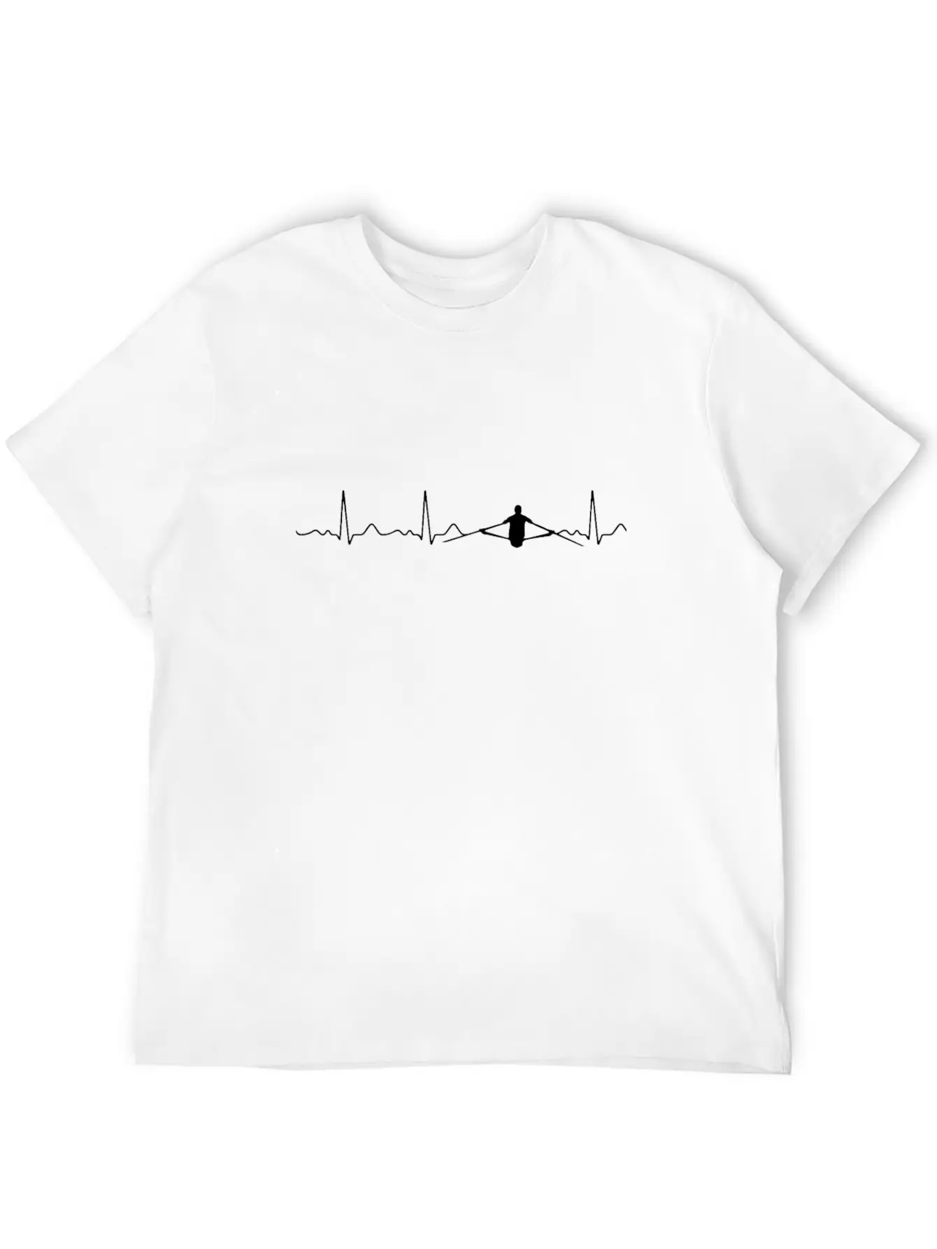 Rowing - Heart Line / Heart Rhythm / Pulse Basic Graphic T-Shirt – Daily Comfort In Soft Cotton