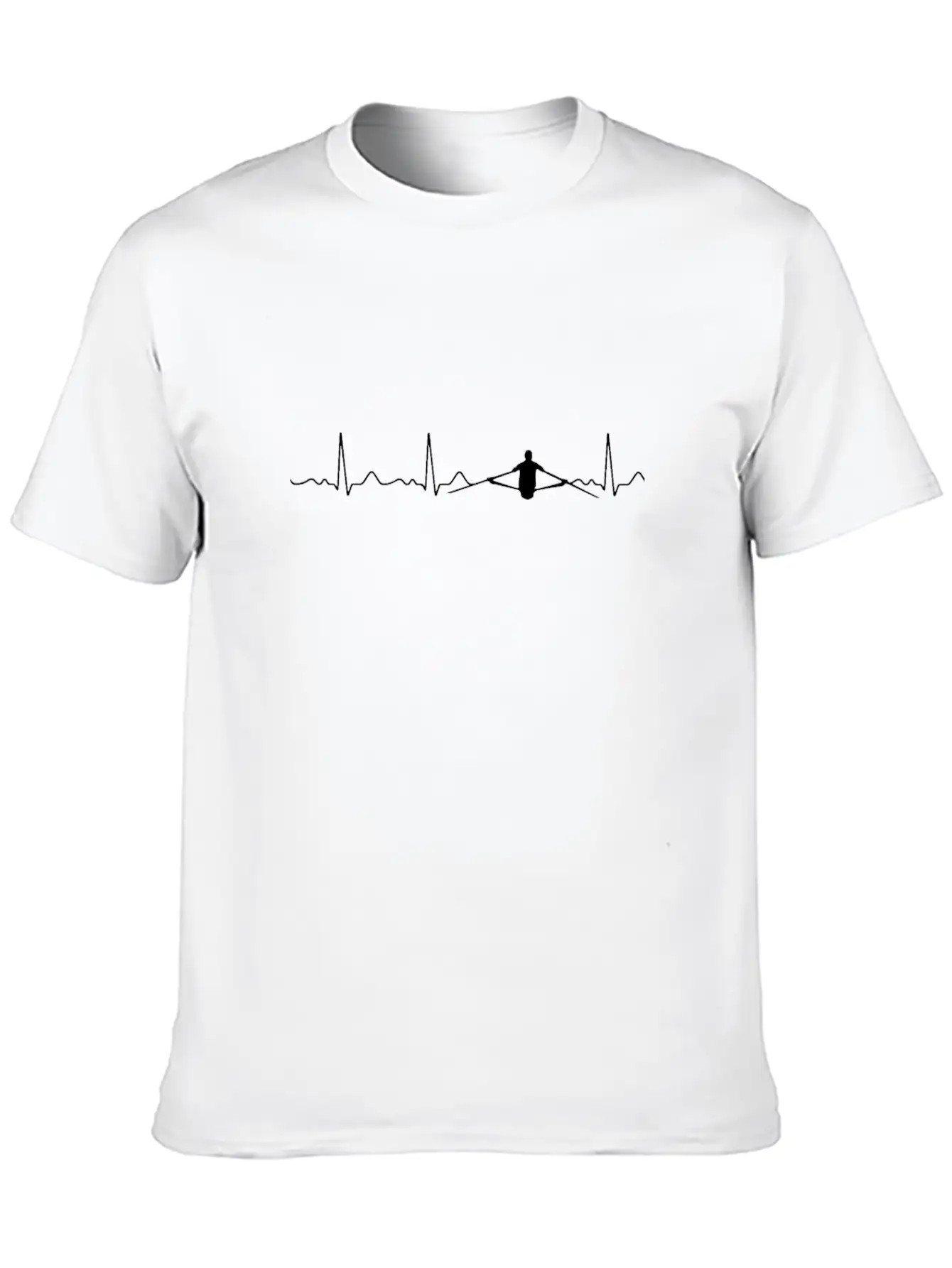 Rowing - Heart Line / Heart Rhythm / Pulse Basic Graphic T-Shirt – Daily Comfort In Soft Cotton