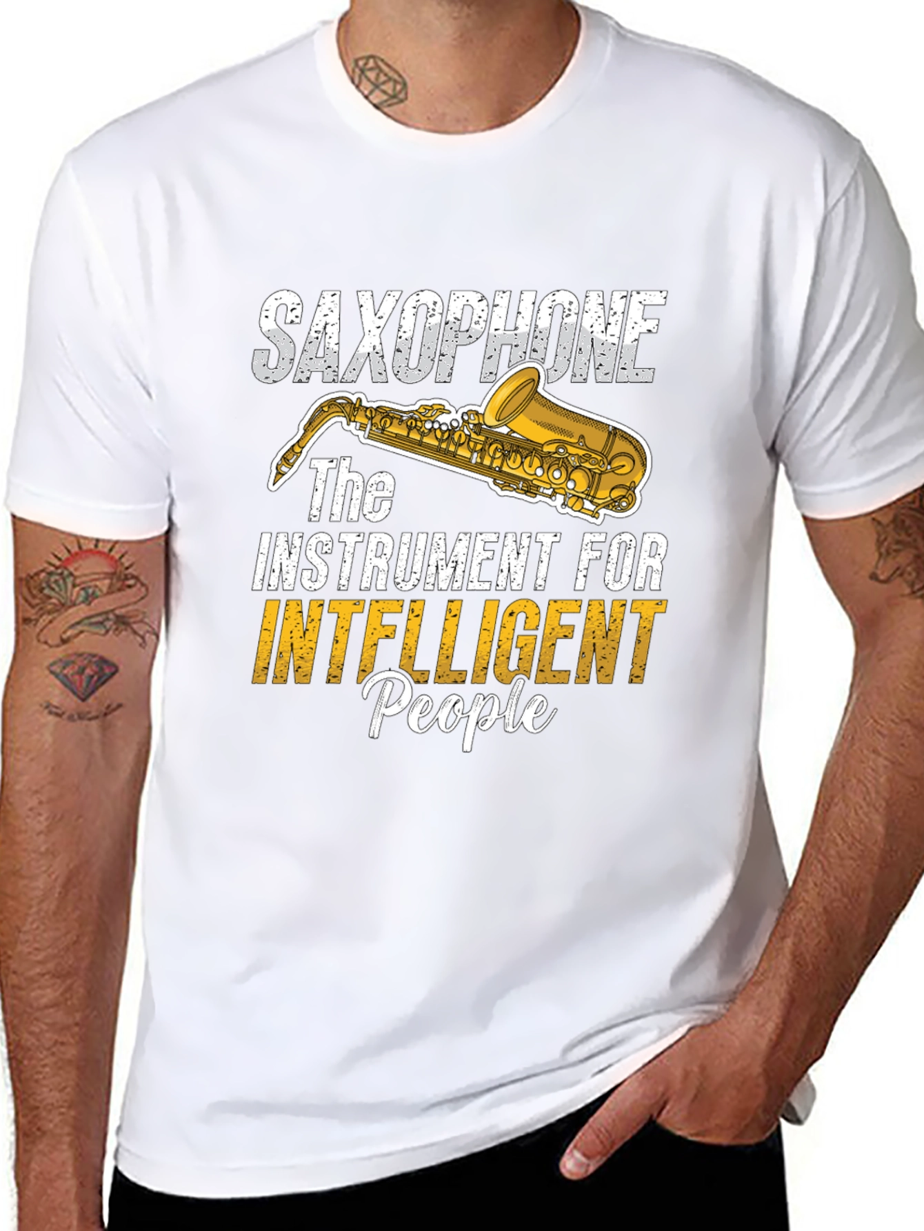 Saxophone Intelligent People Graphic Tee