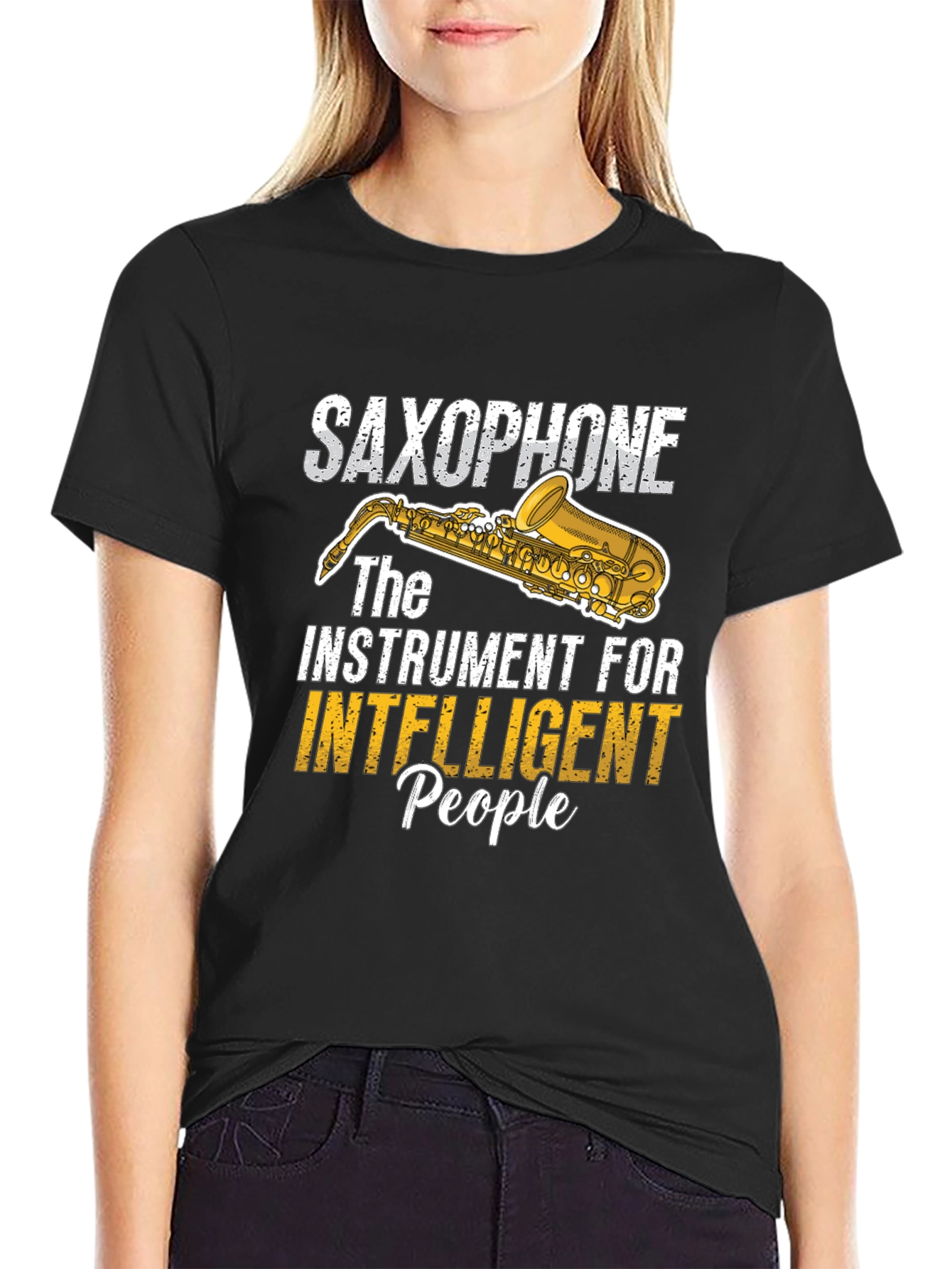 Saxophone Intelligent People Graphic Tee