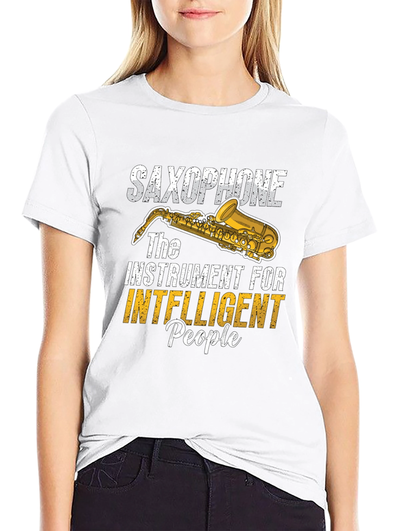 Saxophone Intelligent People Graphic Tee