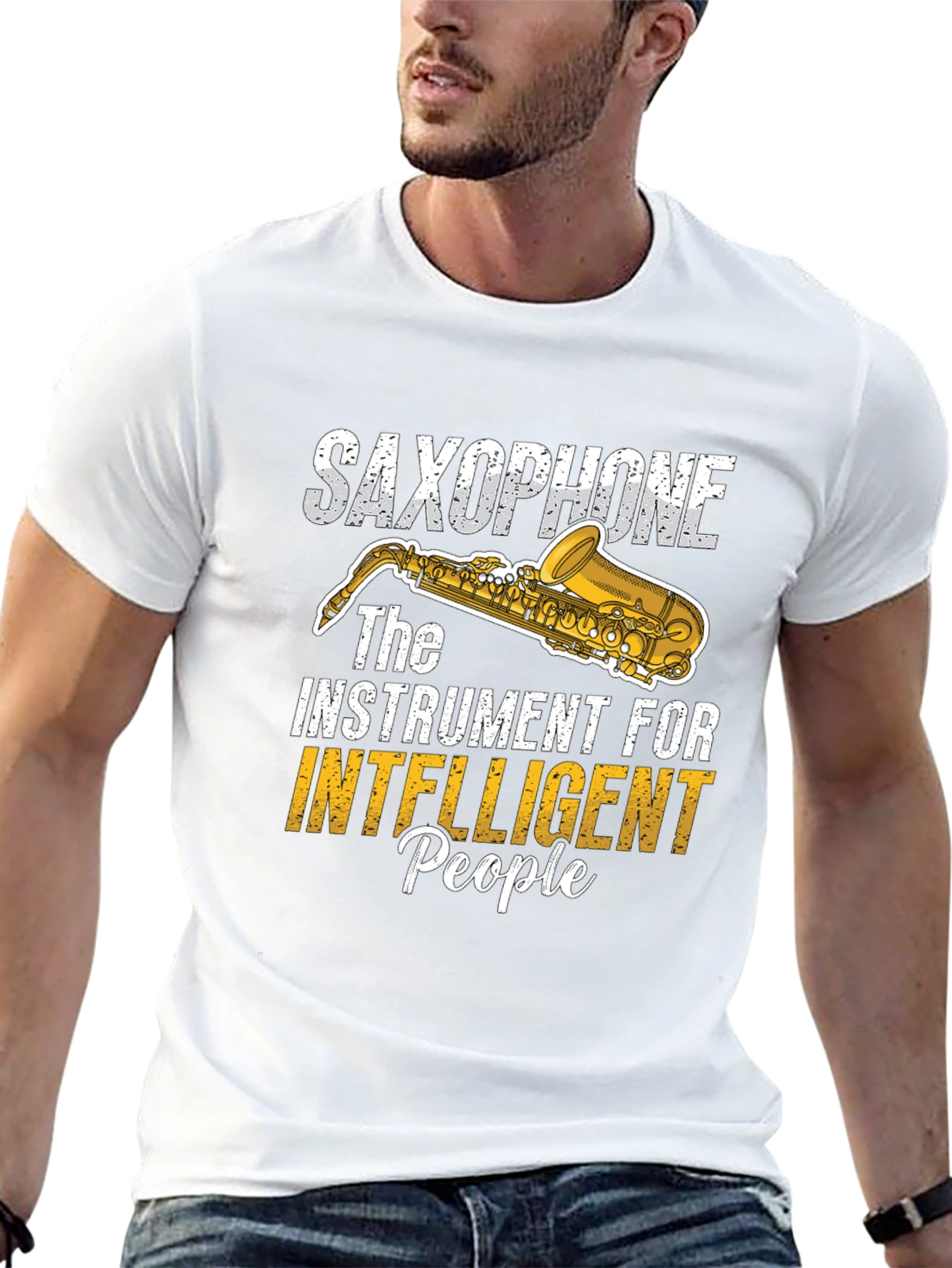 Saxophone Intelligent People Graphic Tee