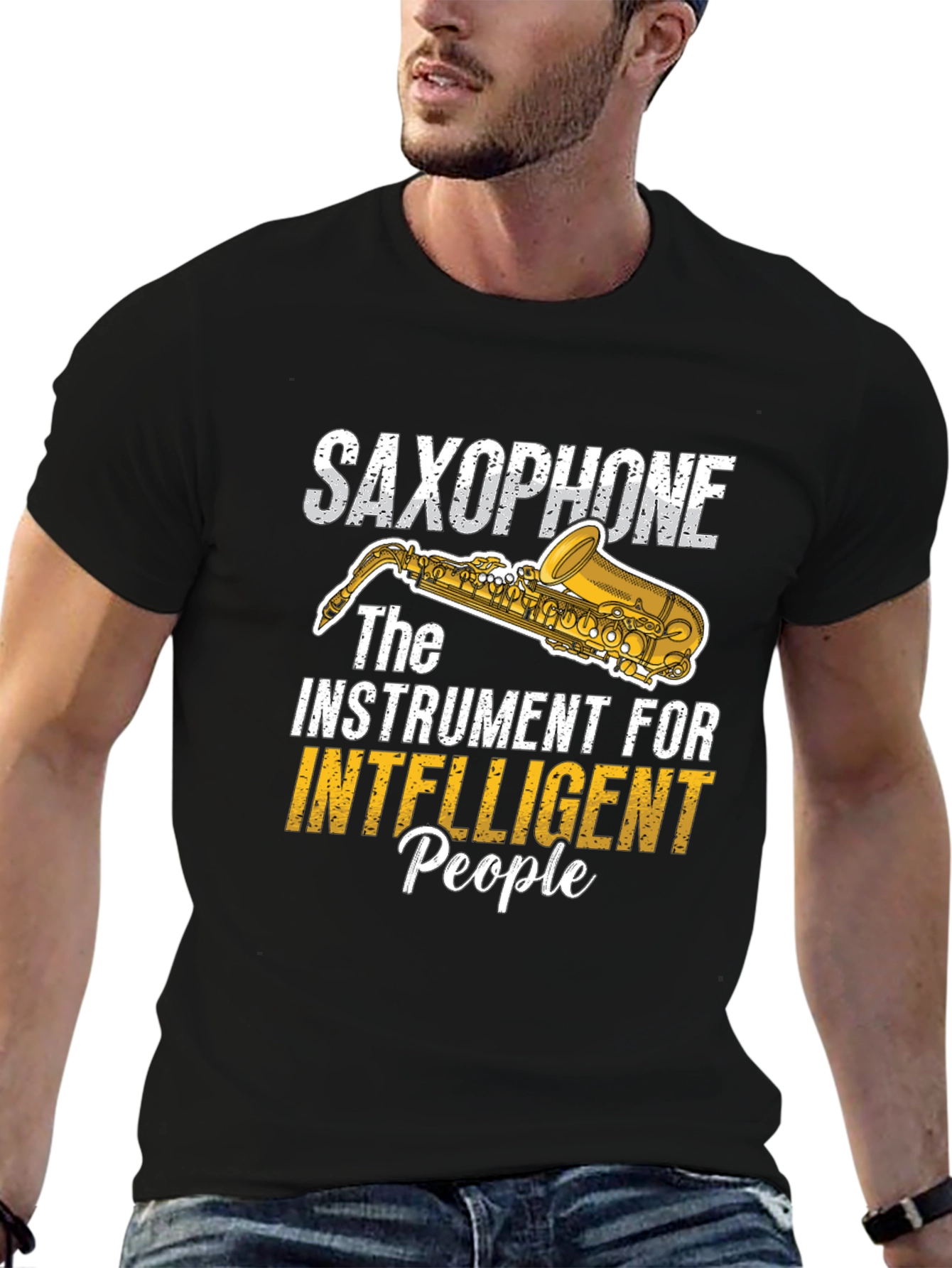 Saxophone Intelligent People Graphic Tee