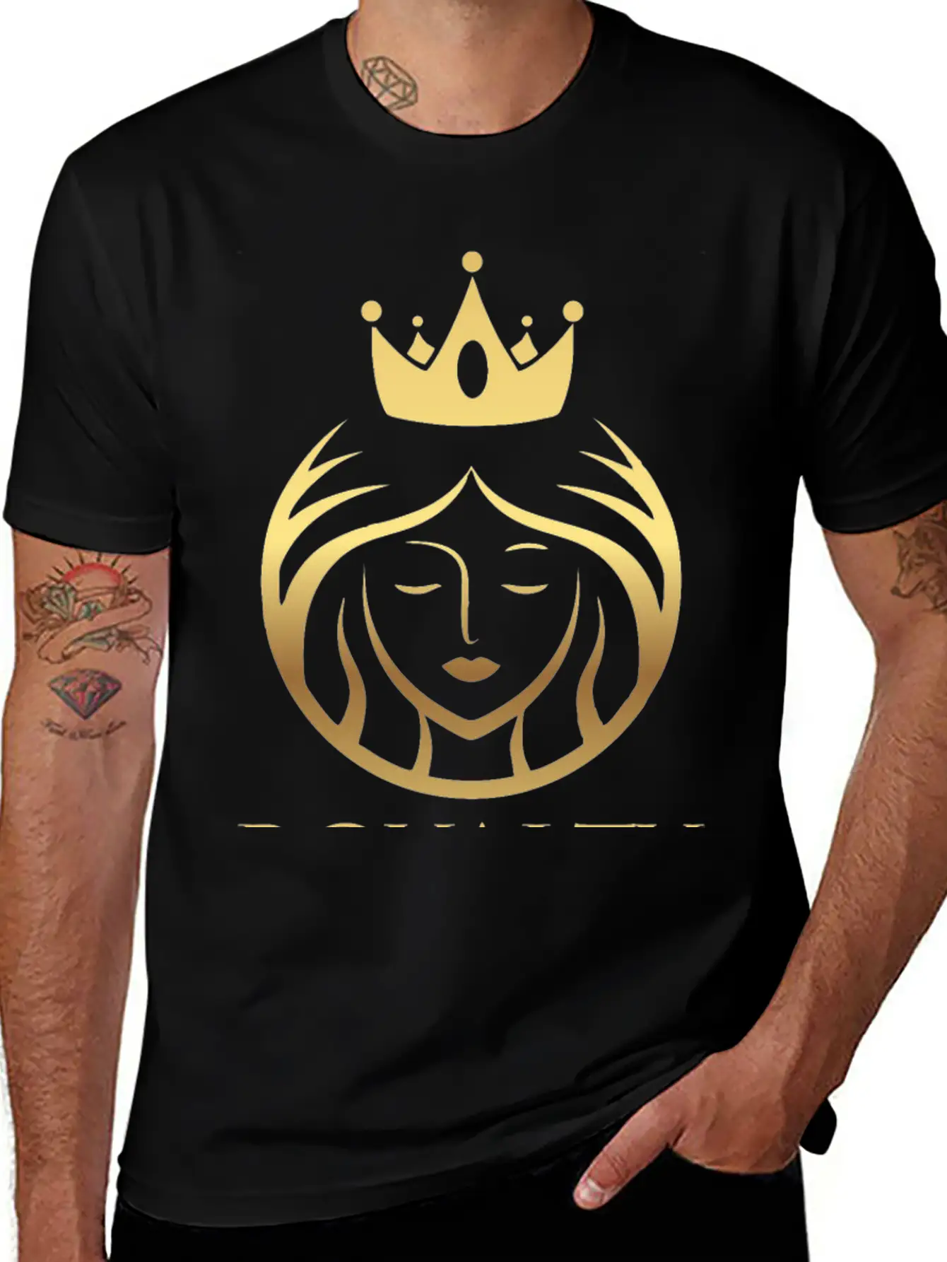 RQ Luscious Gold Crowned Queen Basic Graphic T-Shirt – Daily Comfort In Soft Cotton
