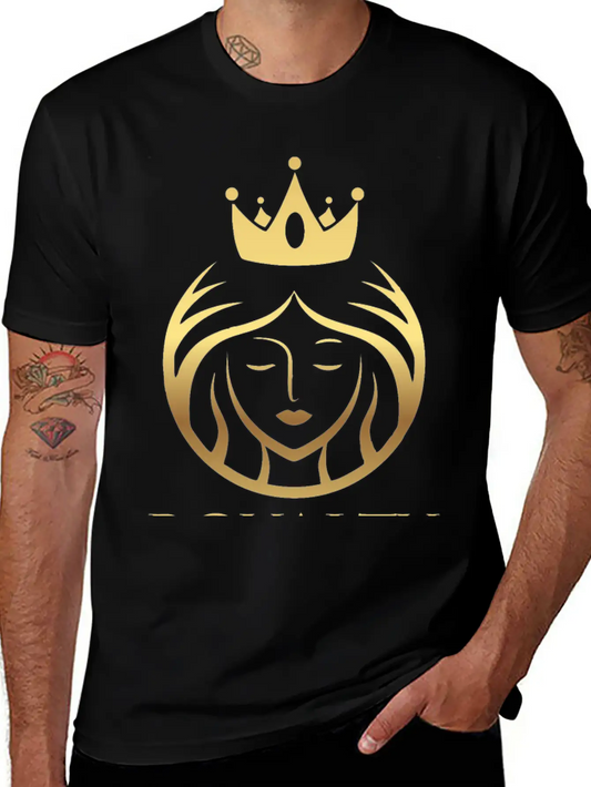 RQ Luscious Gold Crowned Queen Basic Graphic T-Shirt – Daily Comfort In Soft Cotton