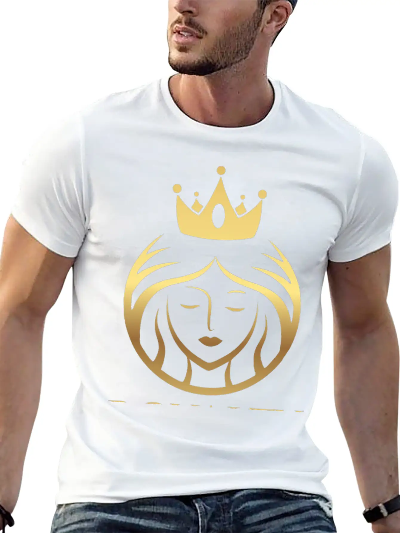 RQ Luscious Gold Crowned Queen Basic Graphic T-Shirt – Daily Comfort In Soft Cotton