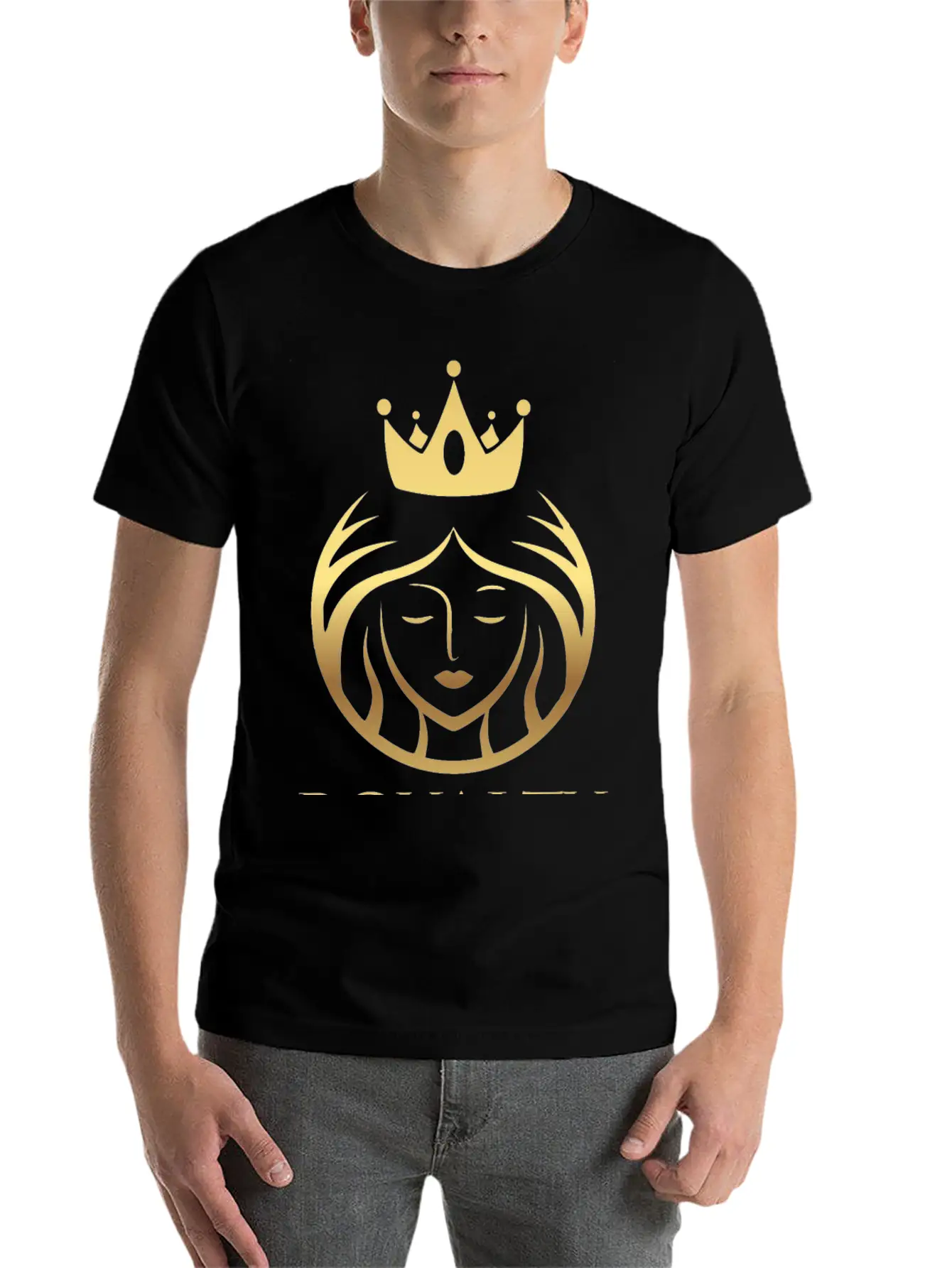 RQ Luscious Gold Crowned Queen Basic Graphic T-Shirt – Daily Comfort In Soft Cotton