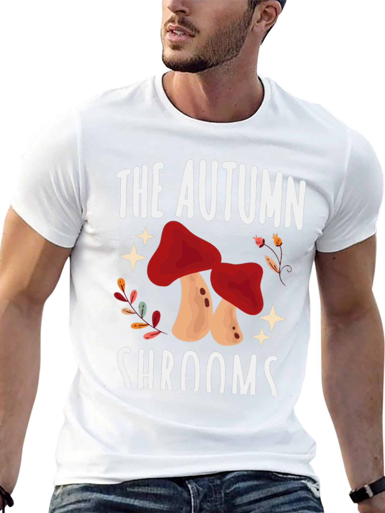 Autumn Shrooms Graphic Tee - Black Unisex T-Shirt