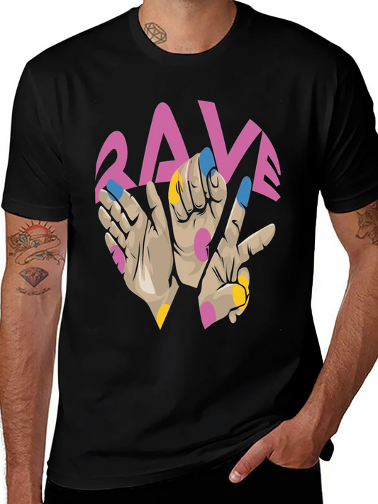 Rave Hand Graphic Black T-Shirt