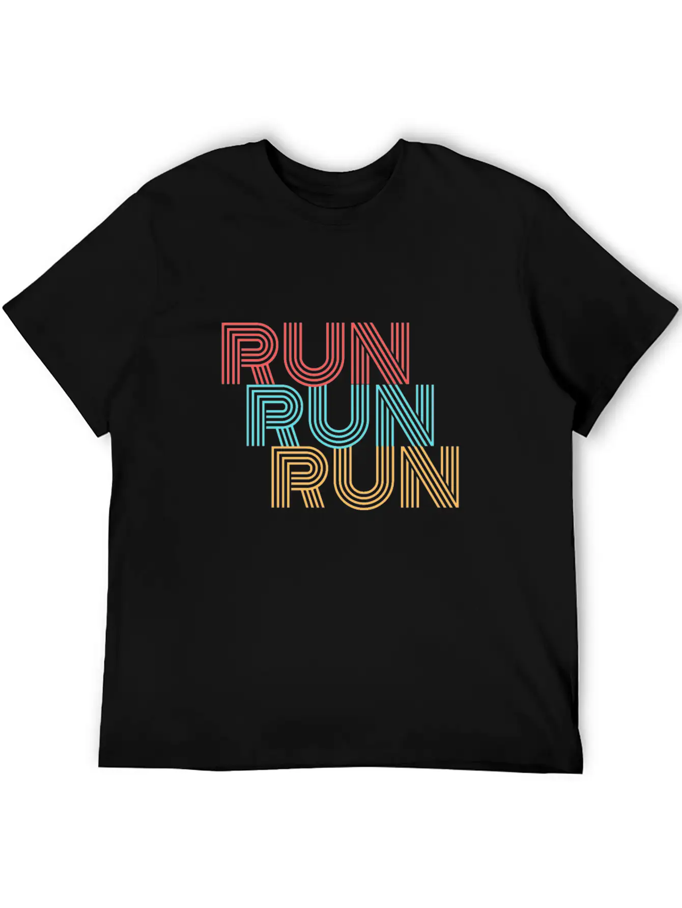 RUN RUN RUN Basic Graphic T-Shirt – Daily Comfort In Soft Cotton