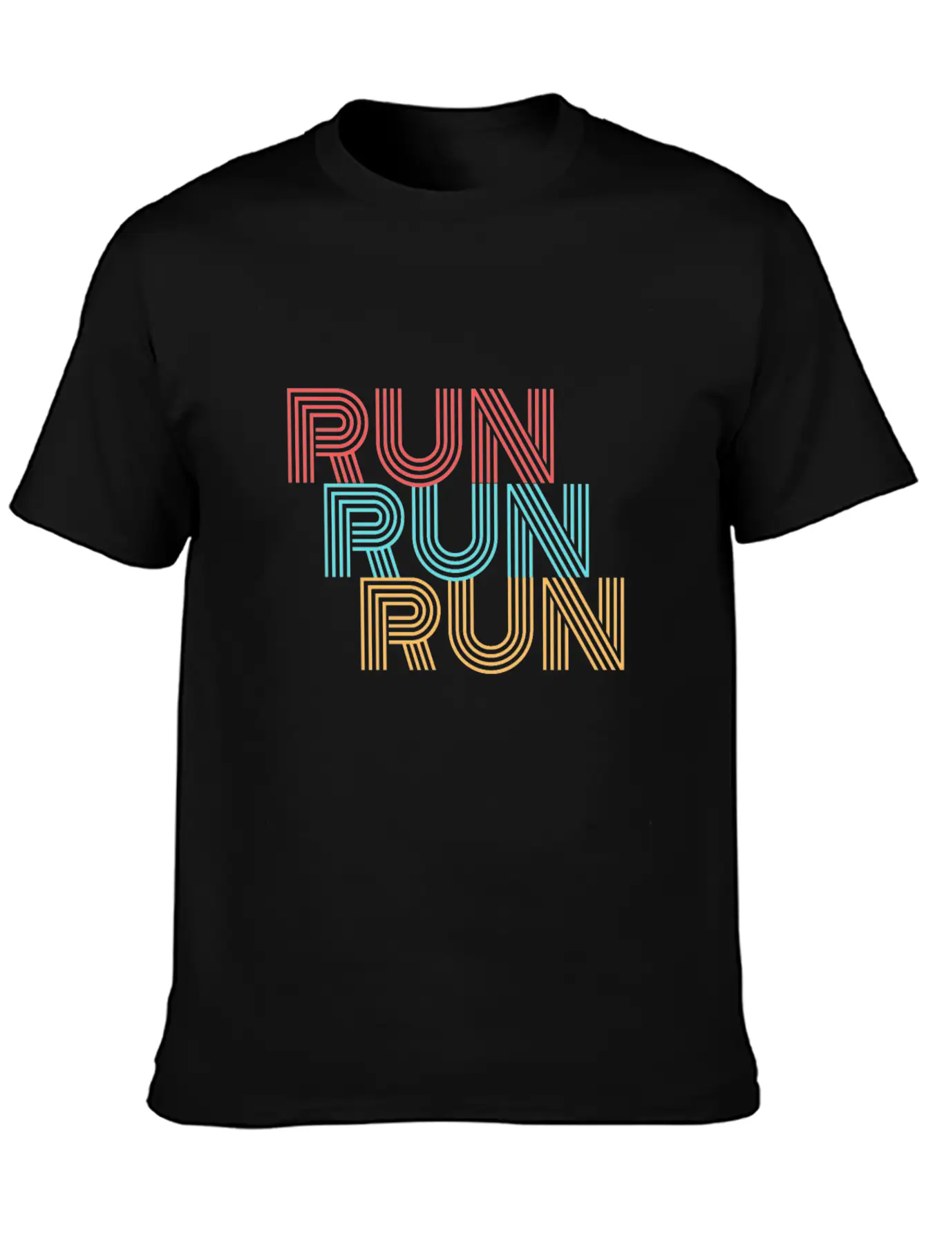 RUN RUN RUN Basic Graphic T-Shirt – Daily Comfort In Soft Cotton