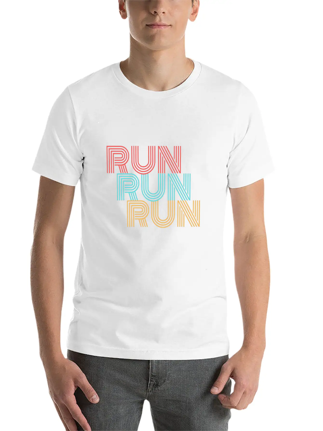 RUN RUN RUN Basic Graphic T-Shirt – Daily Comfort In Soft Cotton