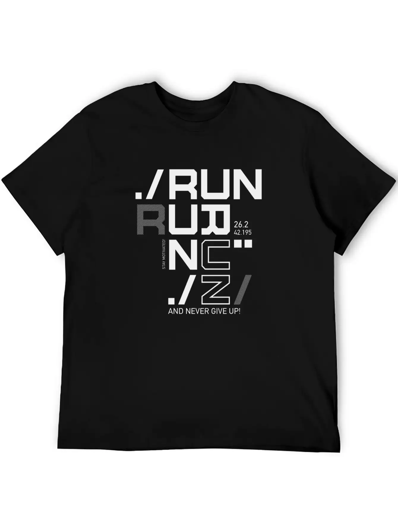 RUN RUN RUN NEVER GIVE UP RUNNING MARATHON GIFT Timeless Short Sleeve Tee – Comfy And Minimalist Design