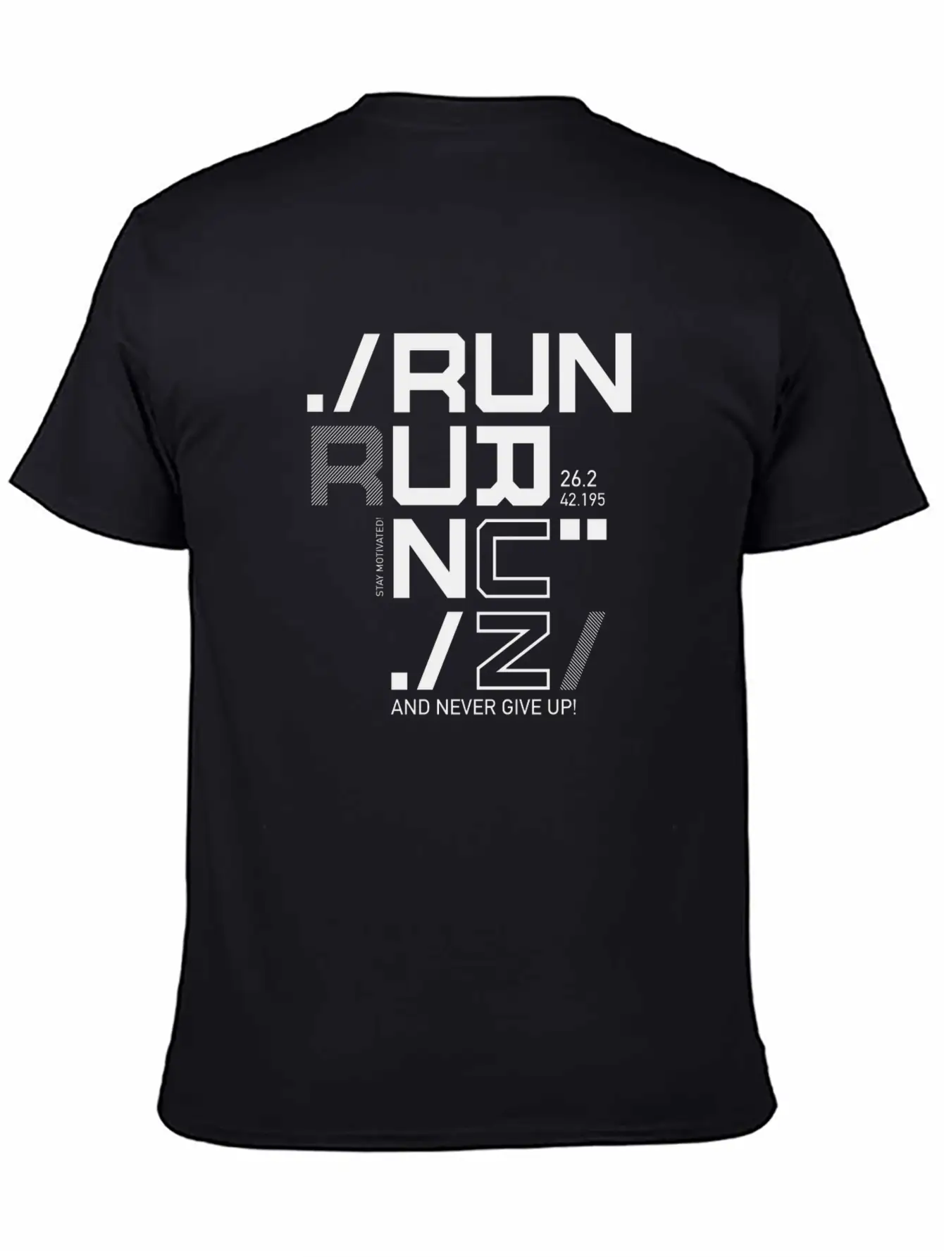 RUN RUN RUN NEVER GIVE UP RUNNING MARATHON GIFT Timeless Short Sleeve Tee – Comfy And Minimalist Design
