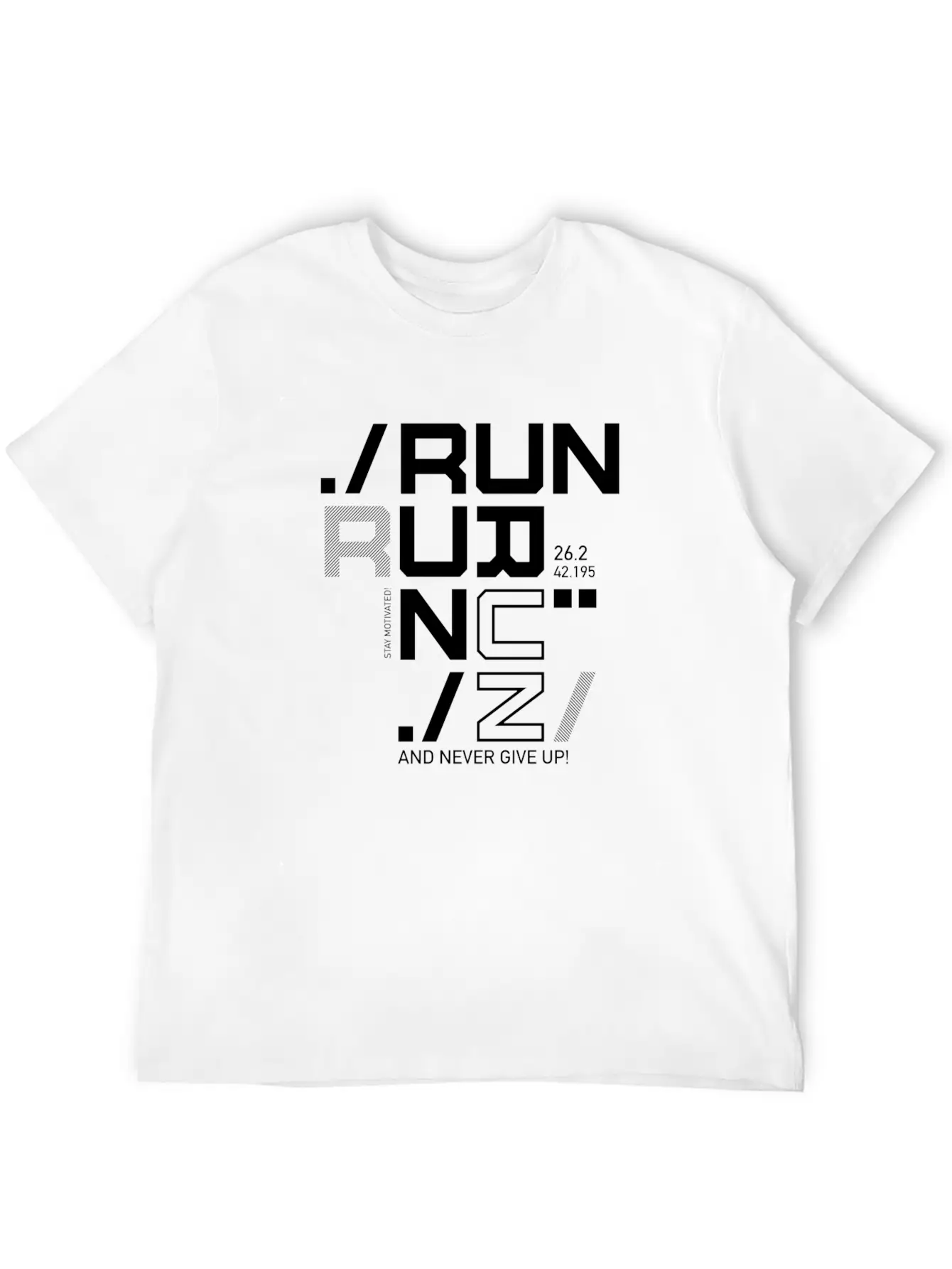 RUN RUN RUN NEVER GIVE UP RUNNING MARATHON GIFT Timeless Short Sleeve Tee – Comfy And Minimalist Design