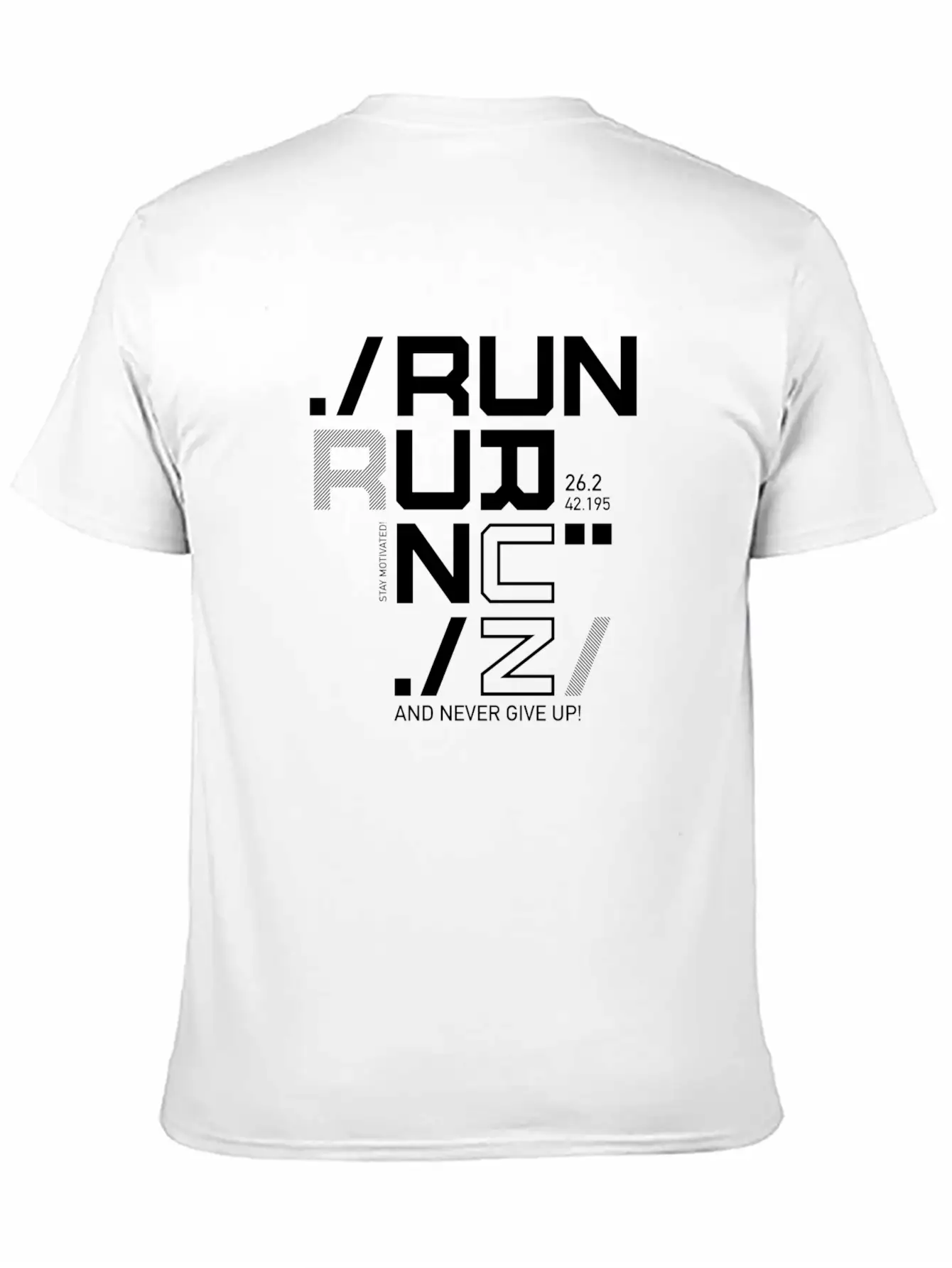 RUN RUN RUN NEVER GIVE UP RUNNING MARATHON GIFT Timeless Short Sleeve Tee – Comfy And Minimalist Design