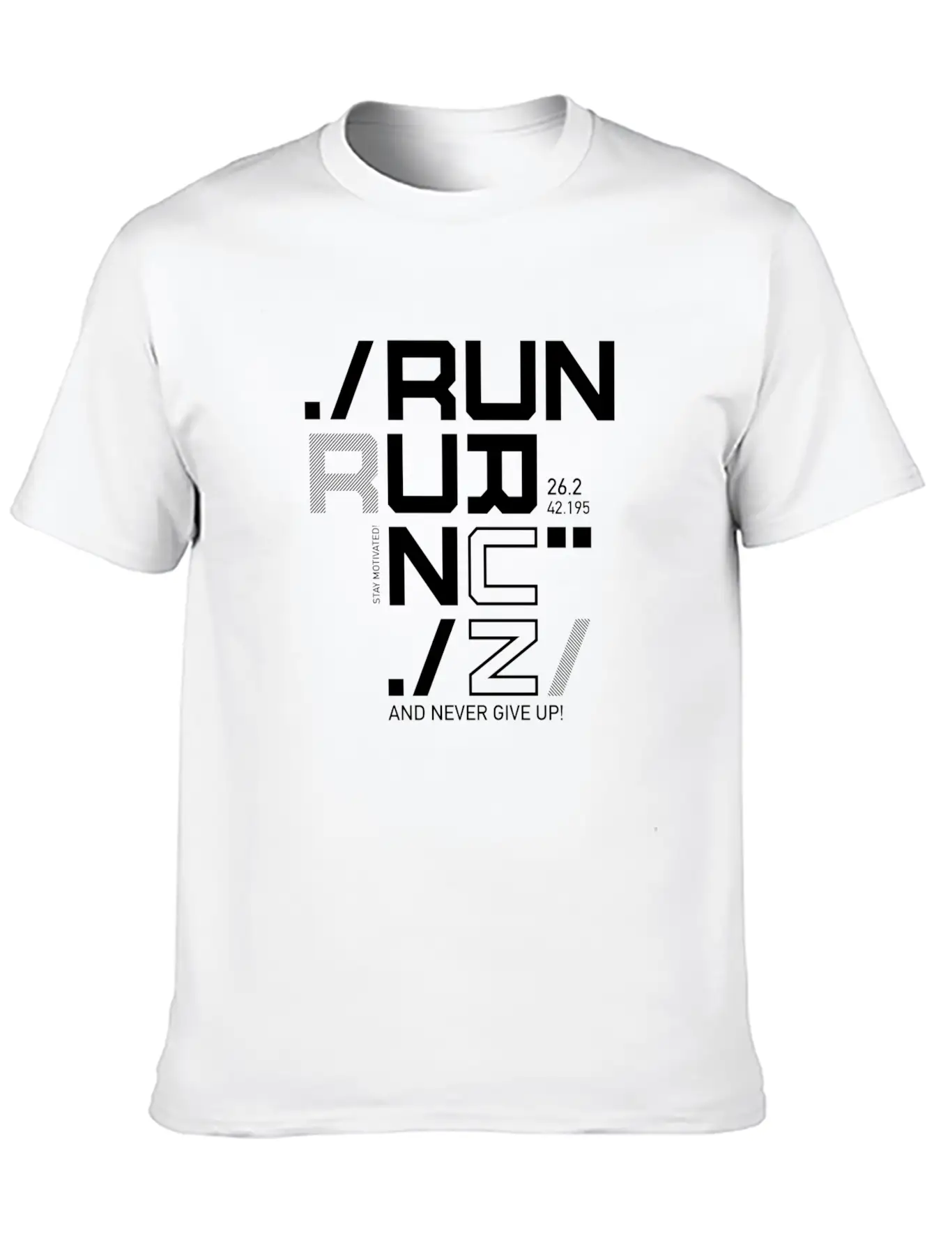 RUN RUN RUN NEVER GIVE UP RUNNING MARATHON GIFT Timeless Short Sleeve Tee – Comfy And Minimalist Design