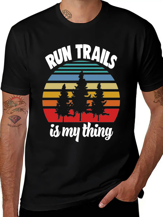 Run Trails Unisex Short Sleeve Soft Cotton T-Shirt – Casual Everyday Wear