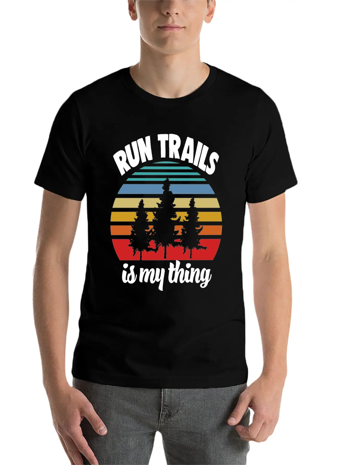 Run Trails Unisex Short Sleeve Soft Cotton T-Shirt – Casual Everyday Wear