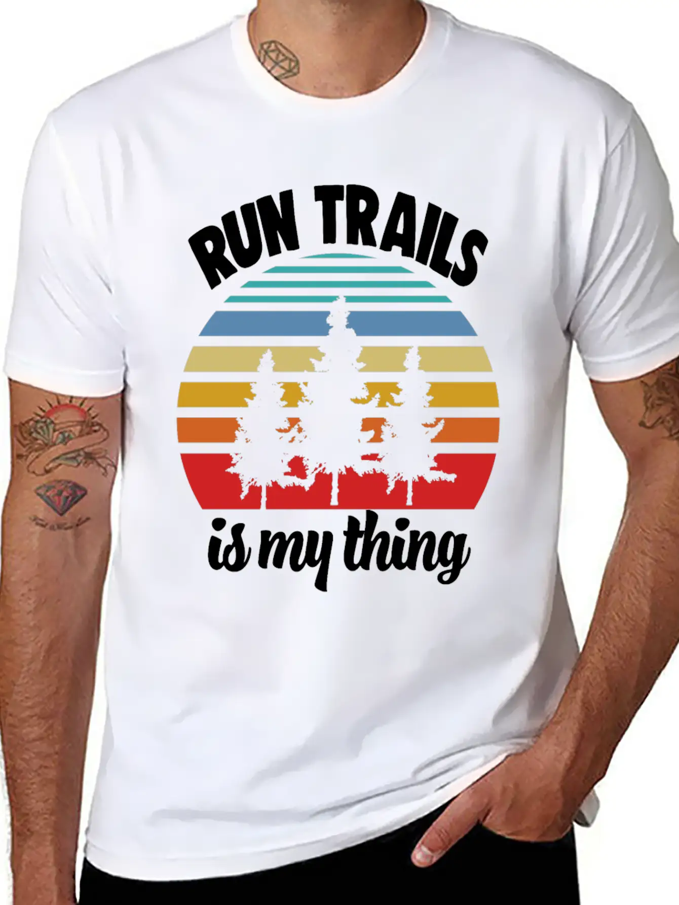 Run Trails Unisex Short Sleeve Soft Cotton T-Shirt – Casual Everyday Wear