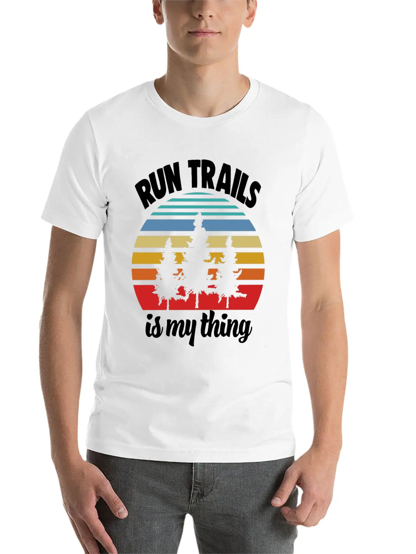 Run Trails Unisex Short Sleeve Soft Cotton T-Shirt – Casual Everyday Wear