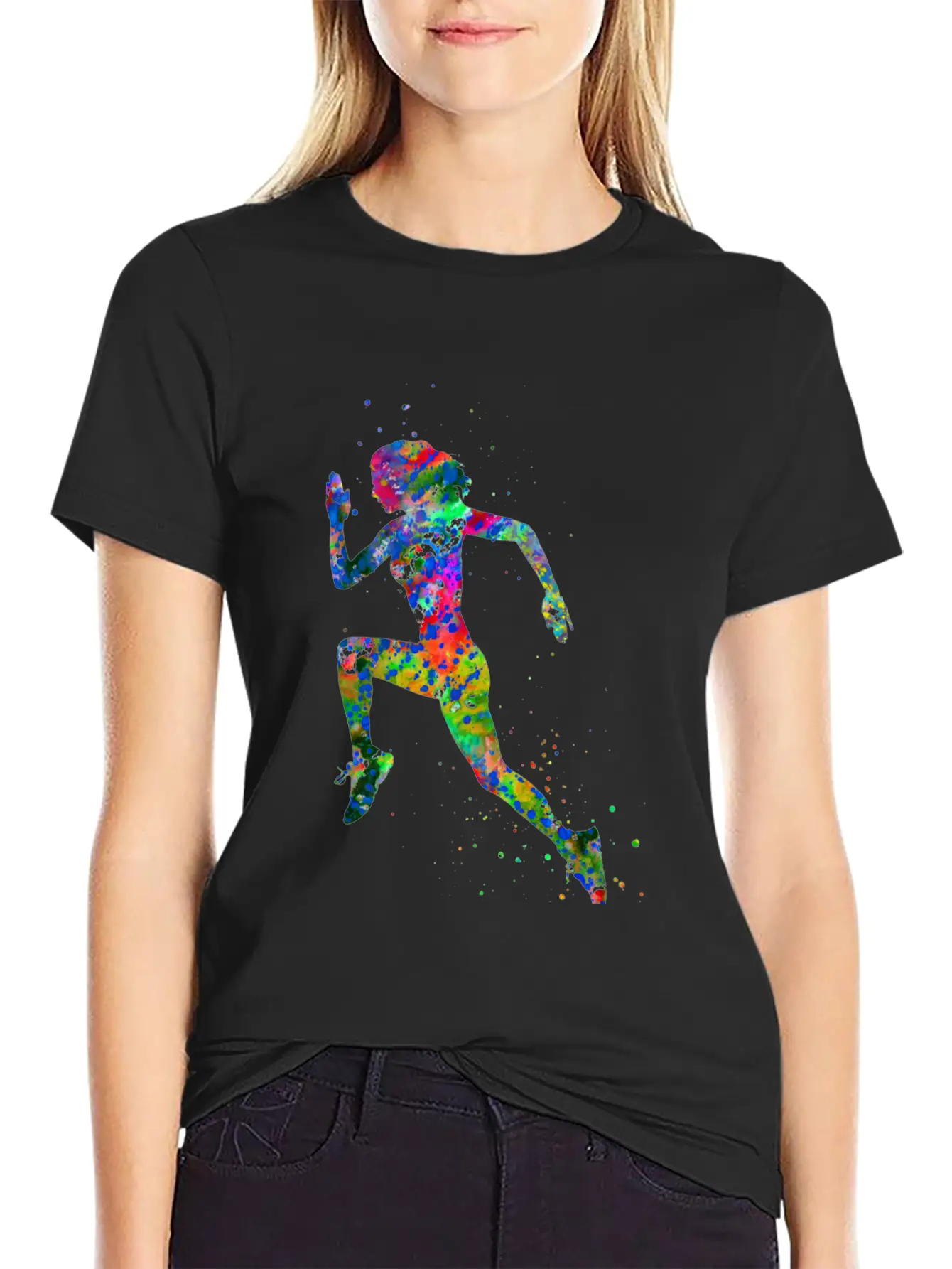Running Woman, Running, Sport, Woman Sport Unisex Short Sleeve Soft Cotton T-Shirt – Casual Everyday Wear