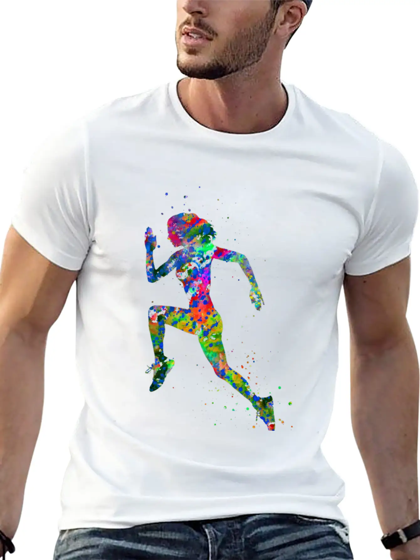 Running Woman, Running, Sport, Woman Sport Unisex Short Sleeve Soft Cotton T-Shirt – Casual Everyday Wear