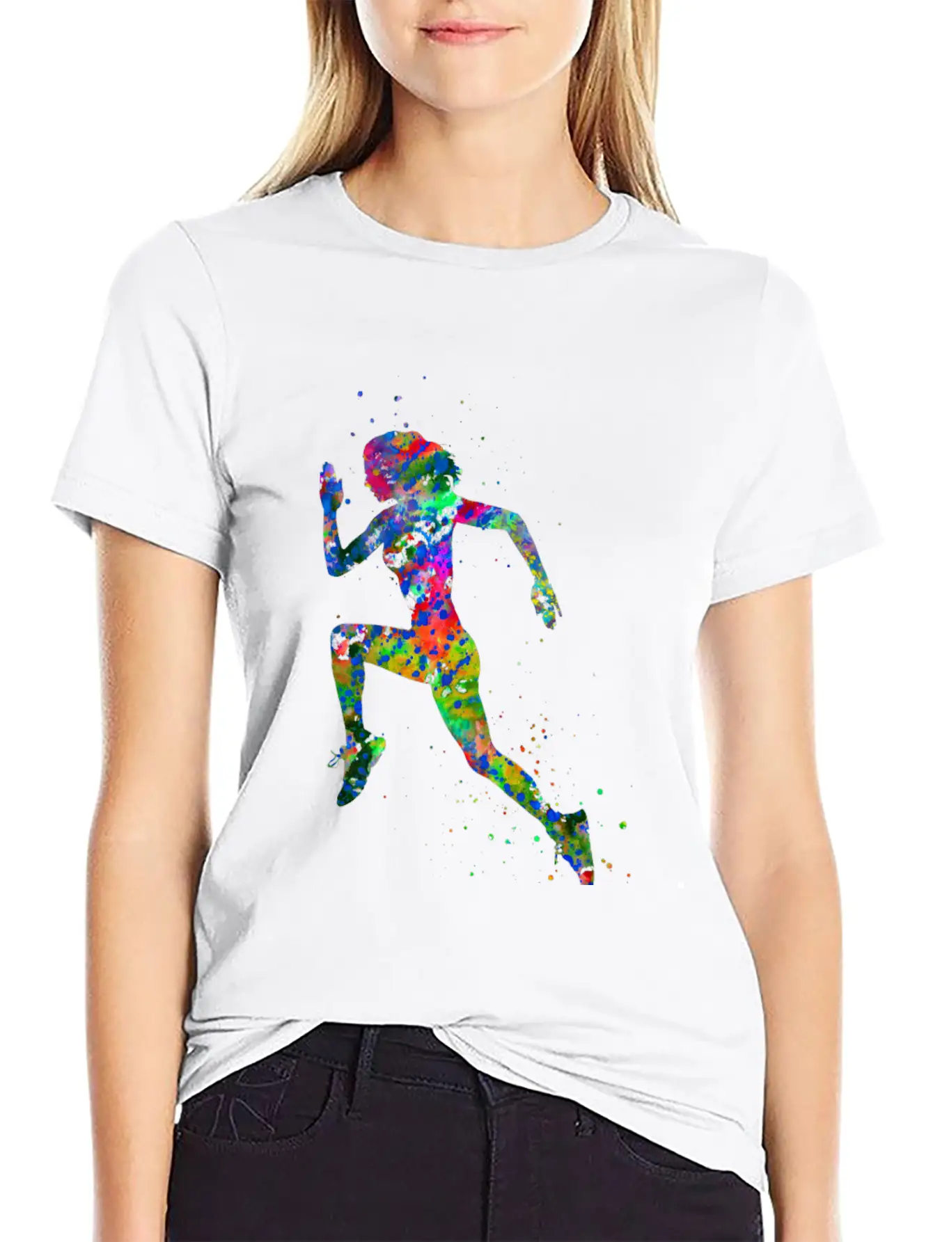 Running Woman, Running, Sport, Woman Sport Unisex Short Sleeve Soft Cotton T-Shirt – Casual Everyday Wear