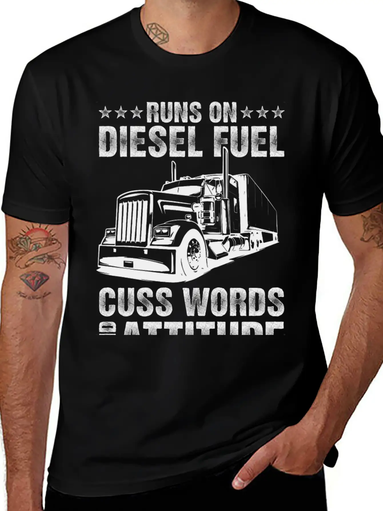 Runs On Diesel Fuel Truck Driver Gift Unisex Short Sleeve Soft Cotton T-Shirt – Casual Everyday Wear