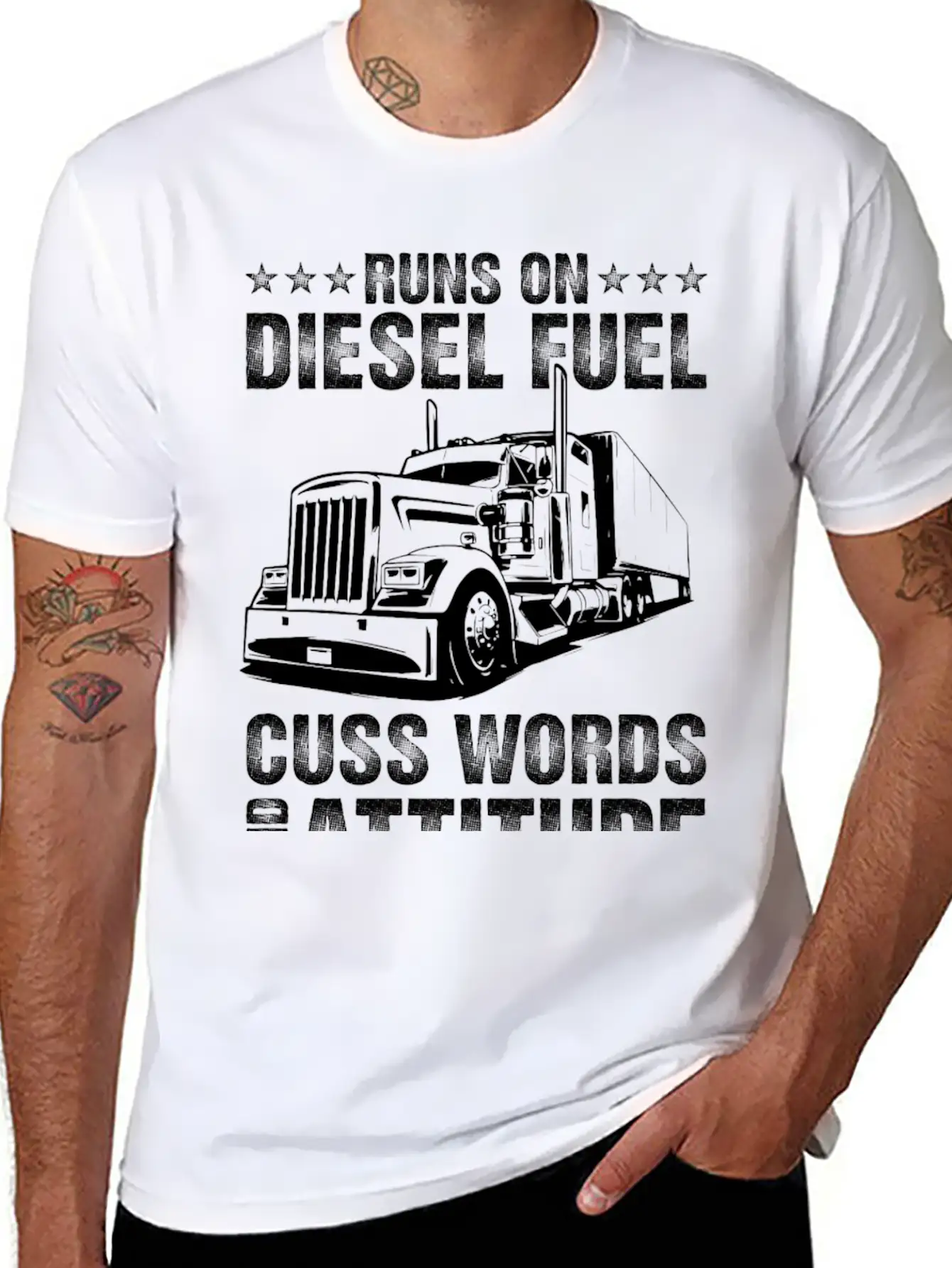 Runs On Diesel Fuel Truck Driver Gift Unisex Short Sleeve Soft Cotton T-Shirt – Casual Everyday Wear