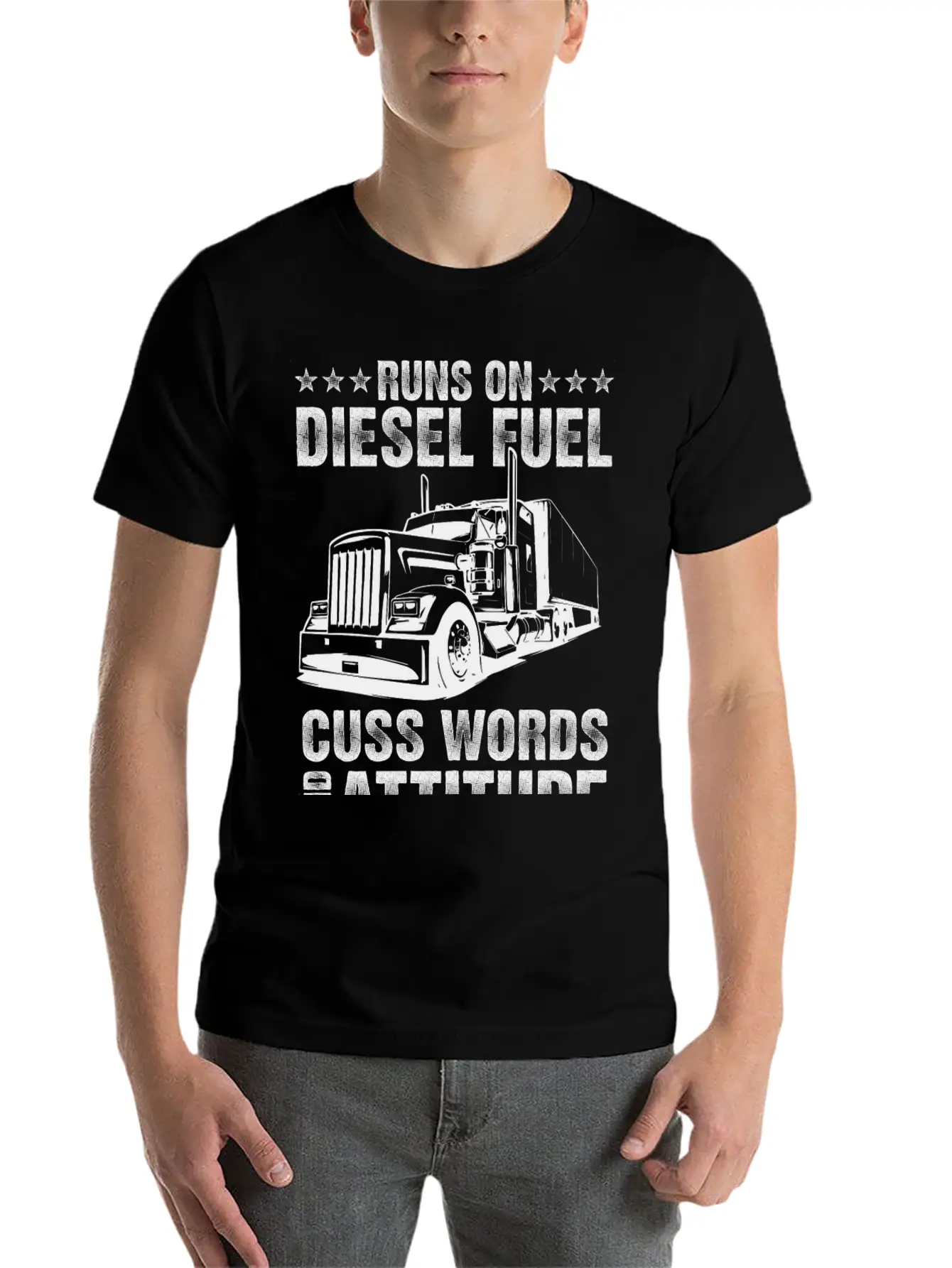 Runs On Diesel Fuel Truck Driver Gift Unisex Short Sleeve Soft Cotton T-Shirt – Casual Everyday Wear