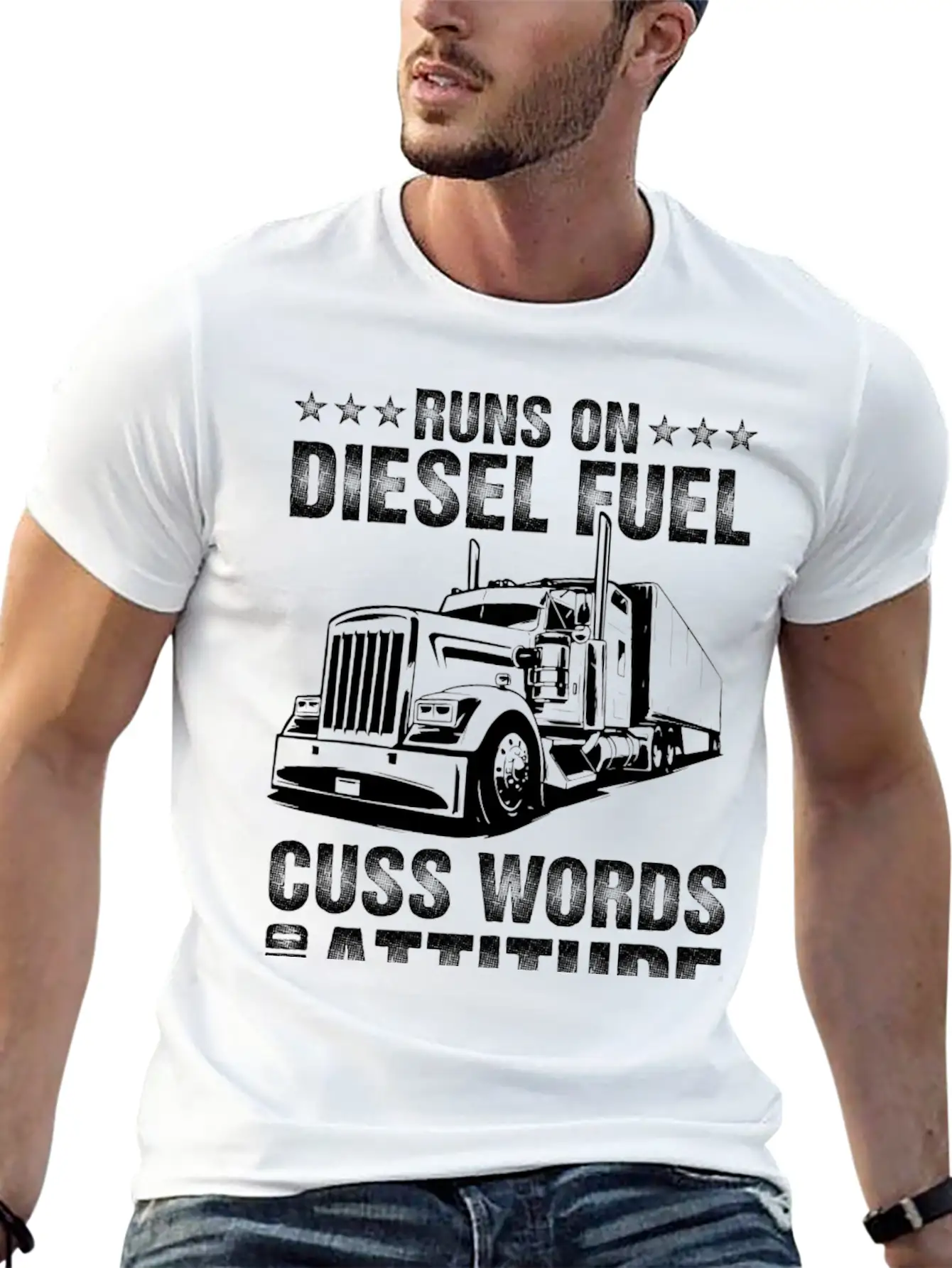 Runs On Diesel Fuel Truck Driver Gift Unisex Short Sleeve Soft Cotton T-Shirt – Casual Everyday Wear