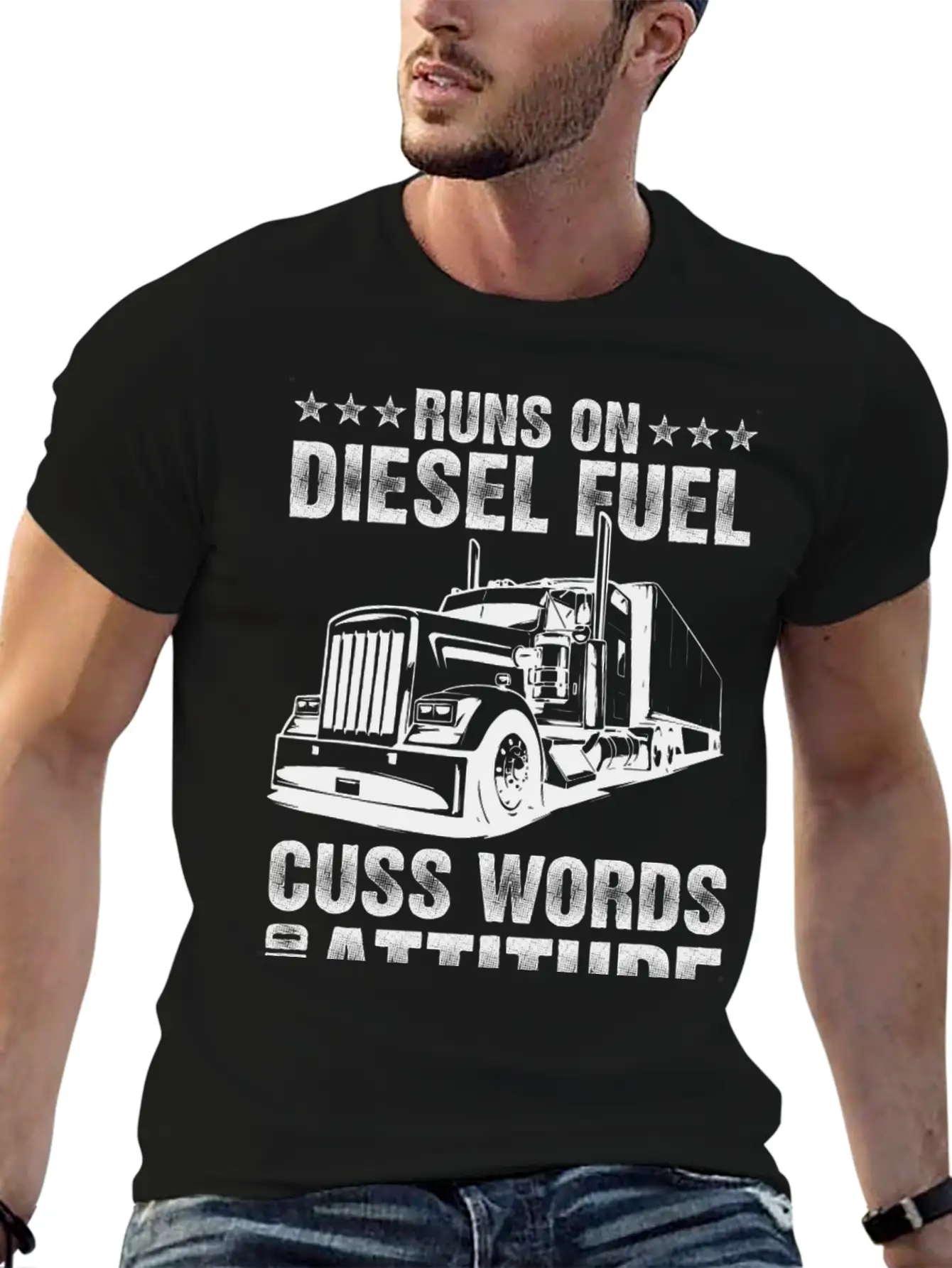 Runs On Diesel Fuel Truck Driver Gift Unisex Short Sleeve Soft Cotton T-Shirt – Casual Everyday Wear