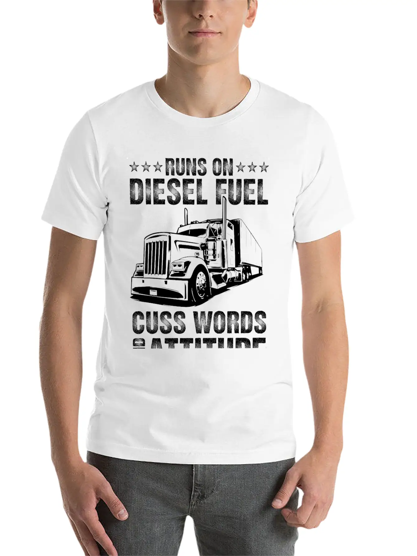 Runs On Diesel Fuel Truck Driver Gift Unisex Short Sleeve Soft Cotton T-Shirt – Casual Everyday Wear