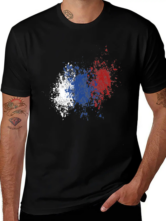 Russian Splatter Comfortable Minimalist Graphic Tee – Summer Style Essential