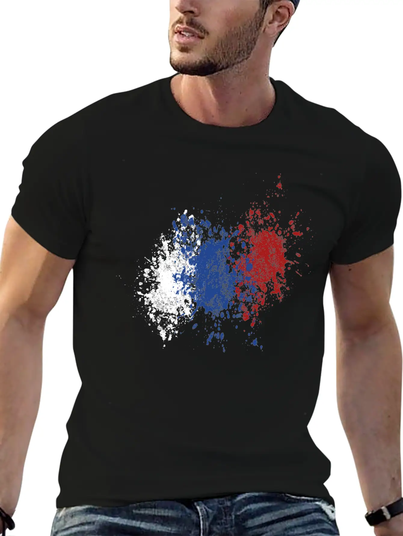 Russian Splatter Comfortable Minimalist Graphic Tee – Summer Style Essential