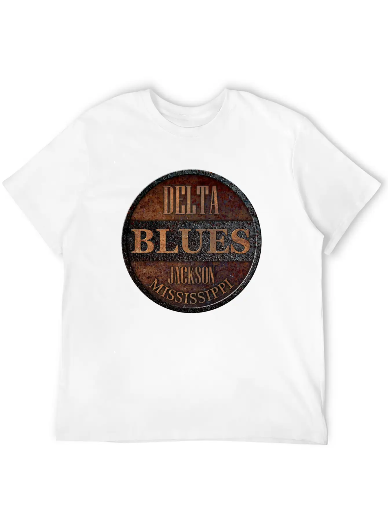Rusty Delta Blues Jackson Unisex Short Sleeve Soft Cotton T-Shirt – Casual Everyday Wear