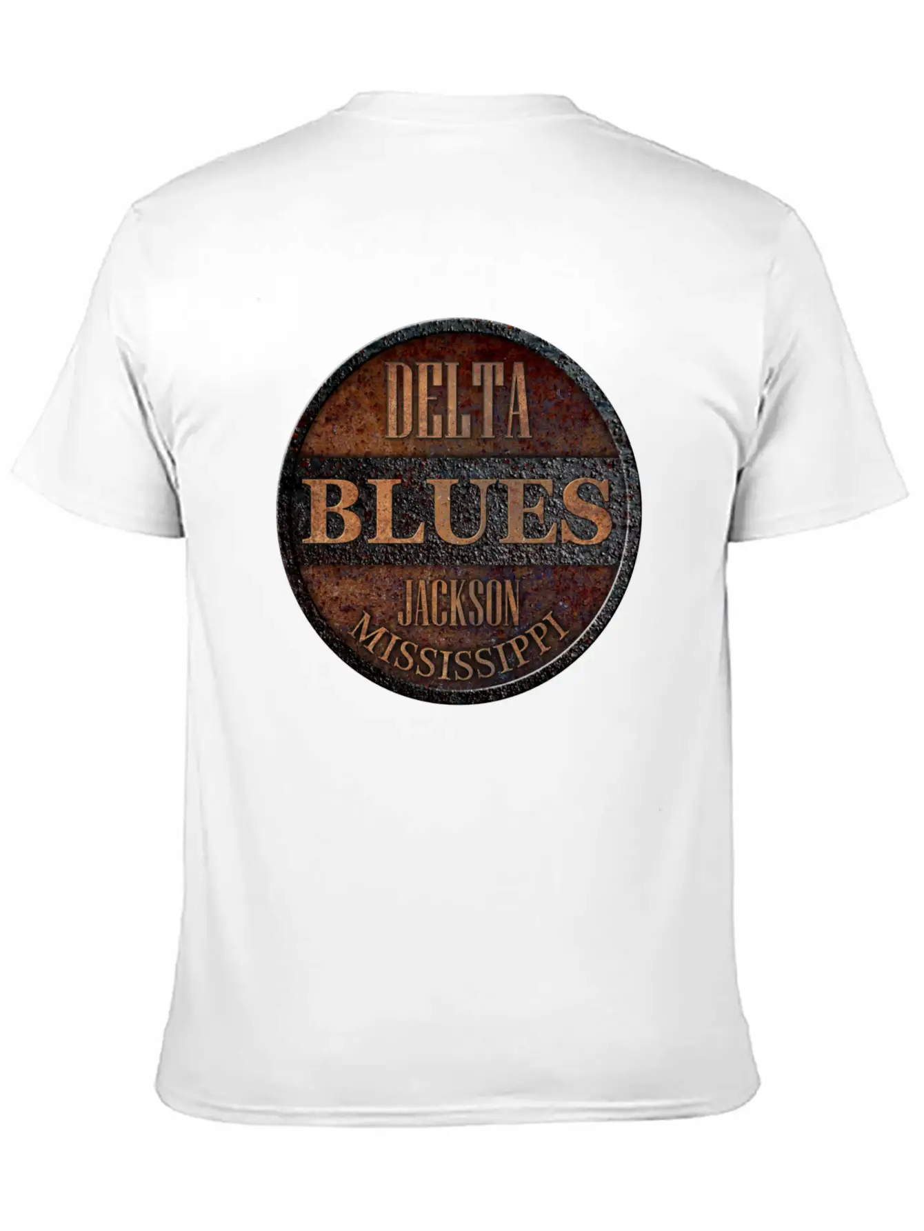 Rusty Delta Blues Jackson Unisex Short Sleeve Soft Cotton T-Shirt – Casual Everyday Wear