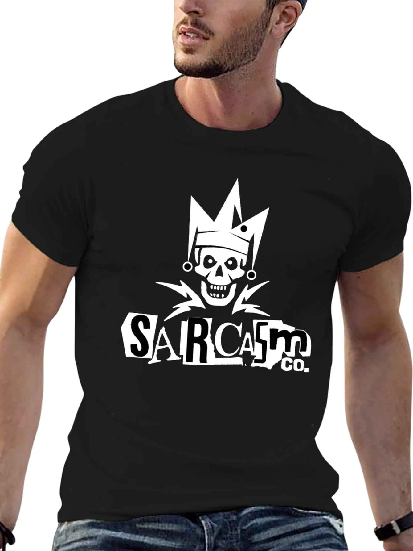 Sarcasm Co. Skull Graphic Black T-Shirt