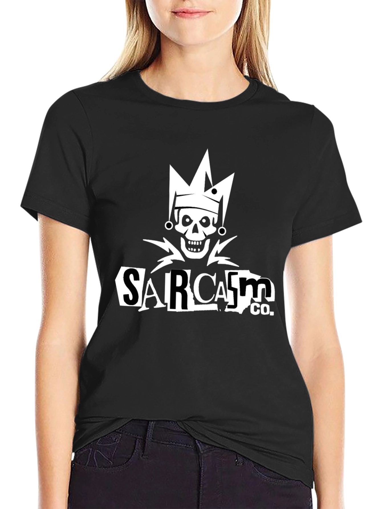 Sarcasm Co. Skull Graphic Black T-Shirt