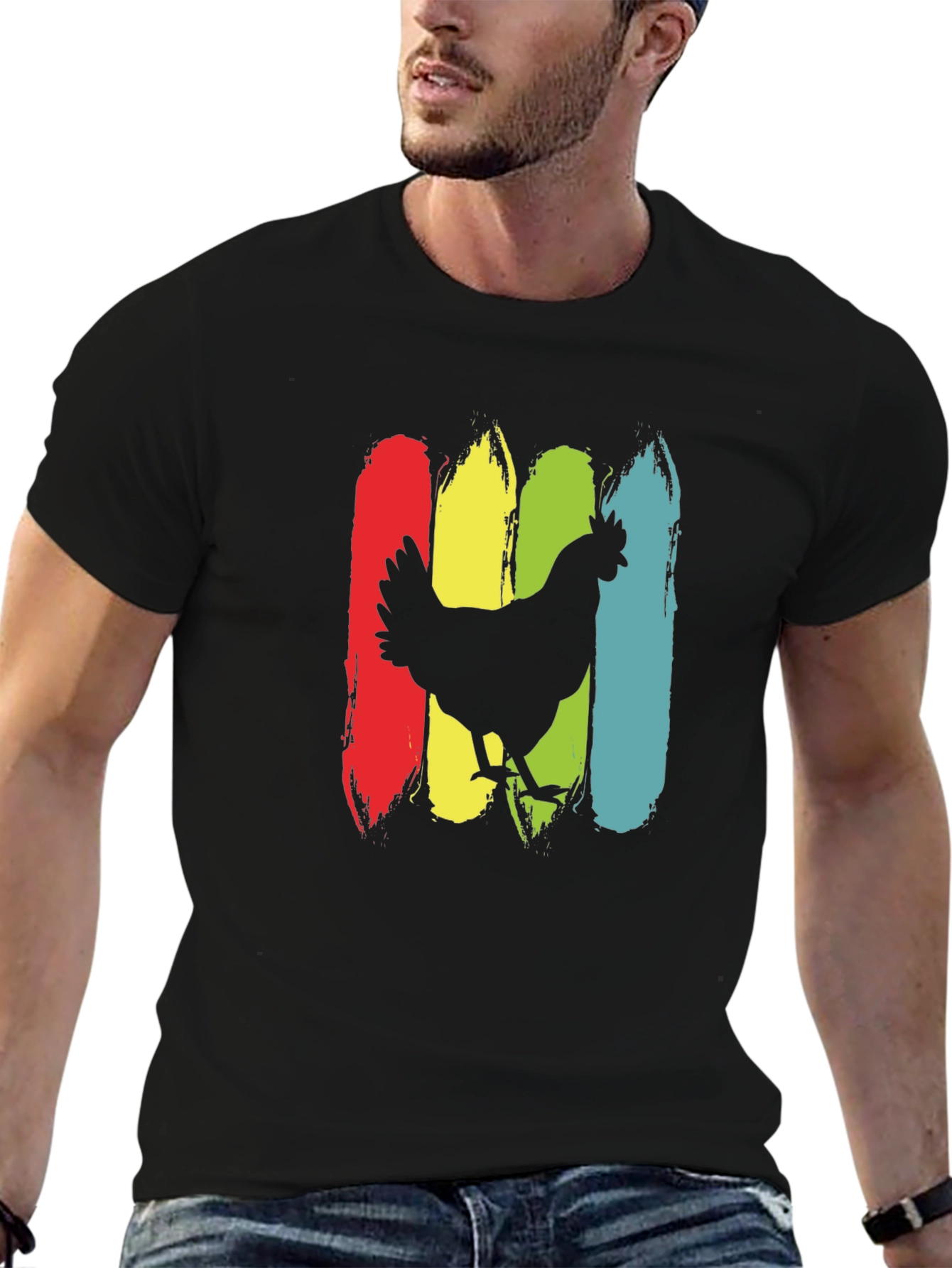 Retro Chicken Graphic T-Shirt
