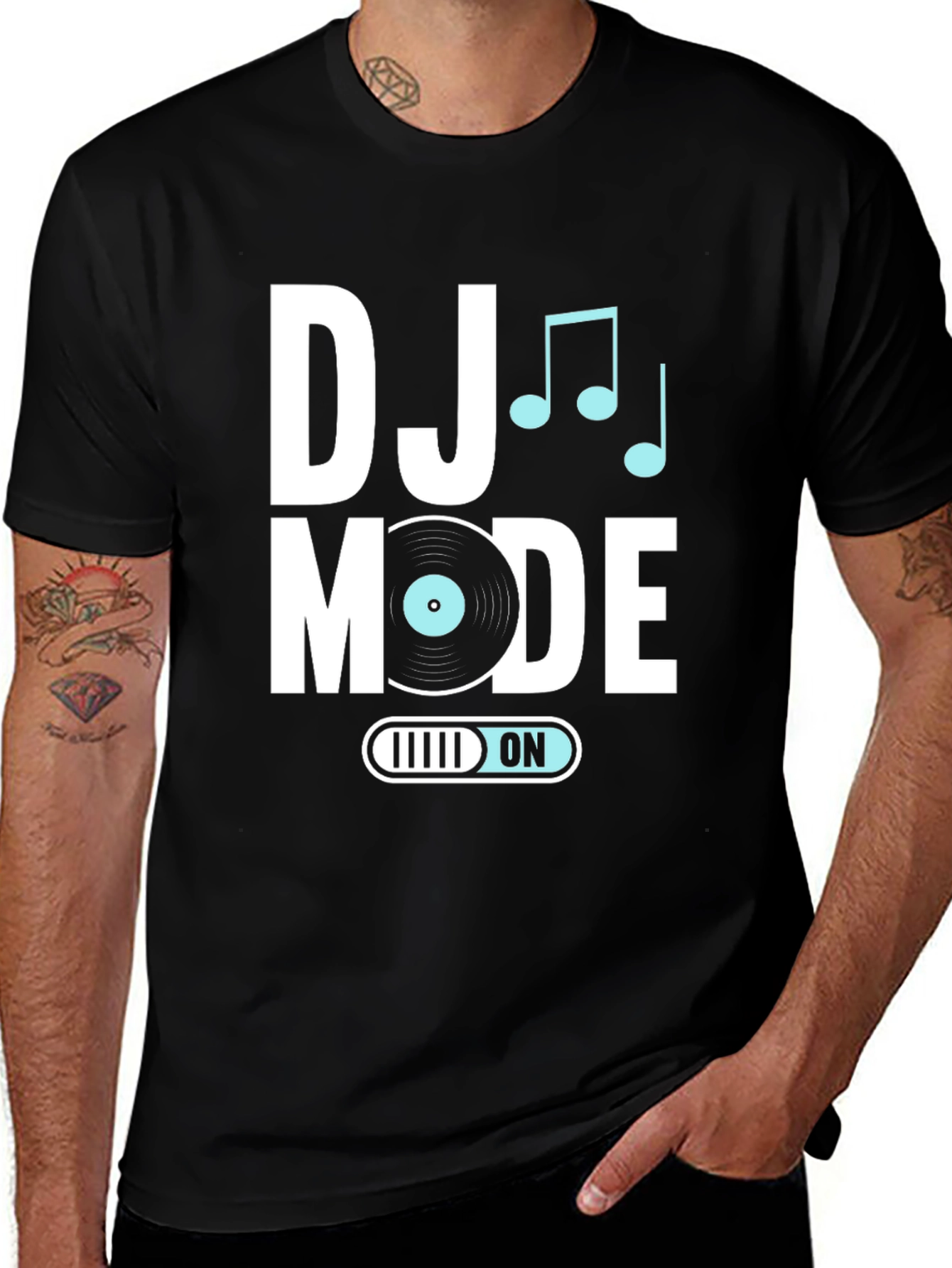 DJ Mode On Black T-Shirt - Music Lover Apparel
