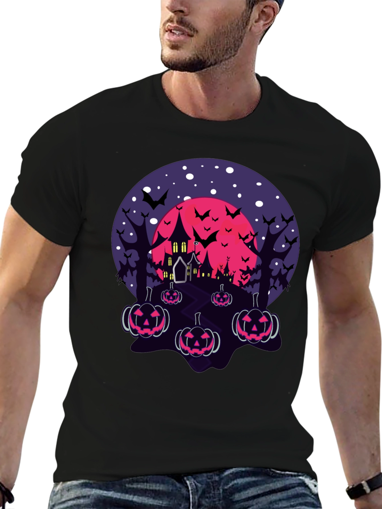Halloween Haunted House Pumpkin T-Shirt